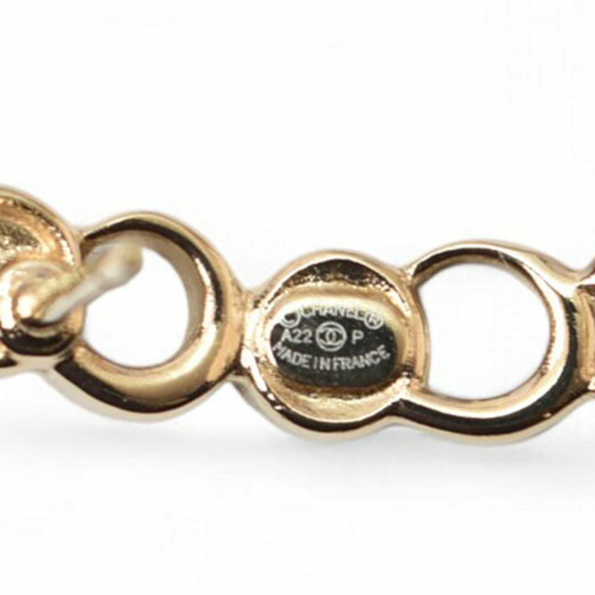 CHANEL COCO Earrings/Rhinestone Gold A22 — Like New