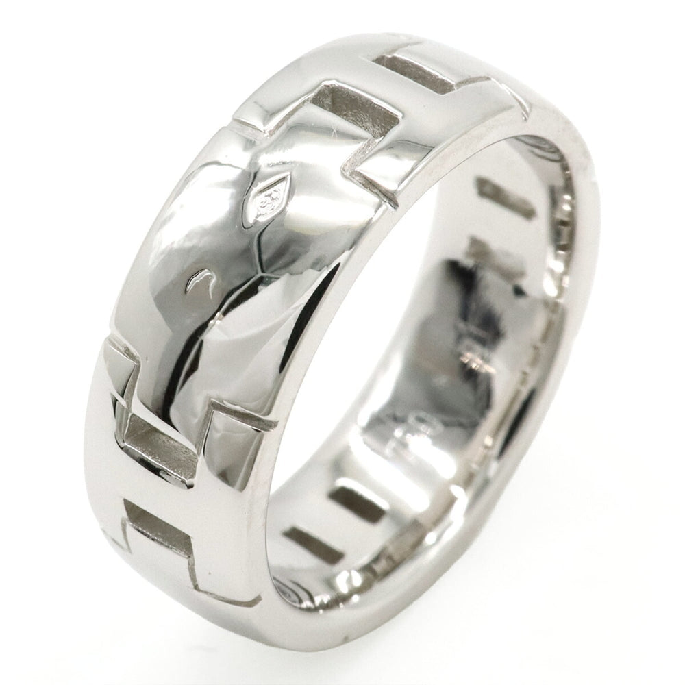 HERMES Hercules Ring, 18KWG (750WG) White Gold, Size #51 (approx. Japanese size 1) — Like New