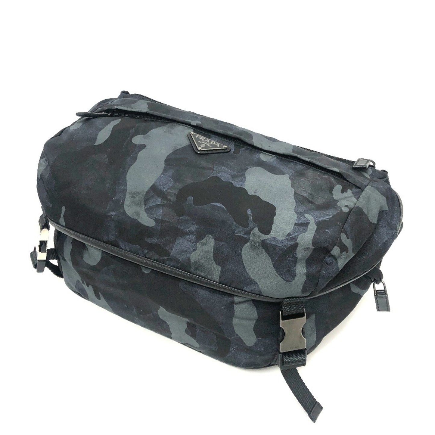 PRADA 2VH991 Triangle Logo Camouflage Crossbody Bag, Shoulder Body Nylon, Men's, Blue