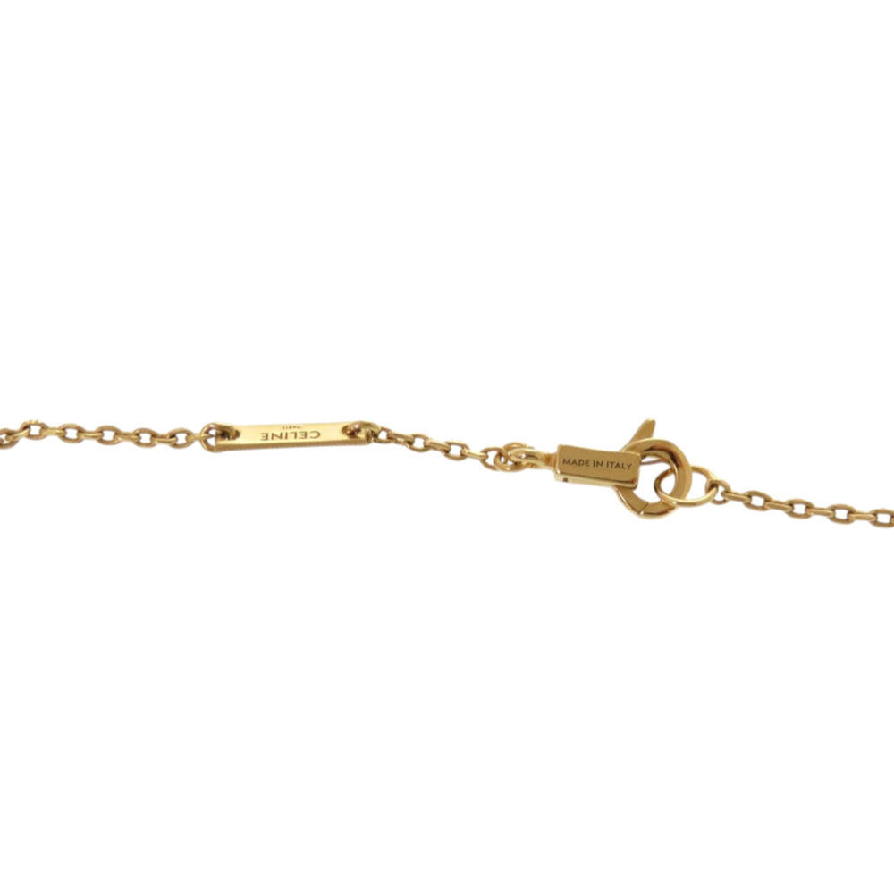 Celine Triomphe Stone Logo Gold Necklace Accessory 0296 CELINE — Like New