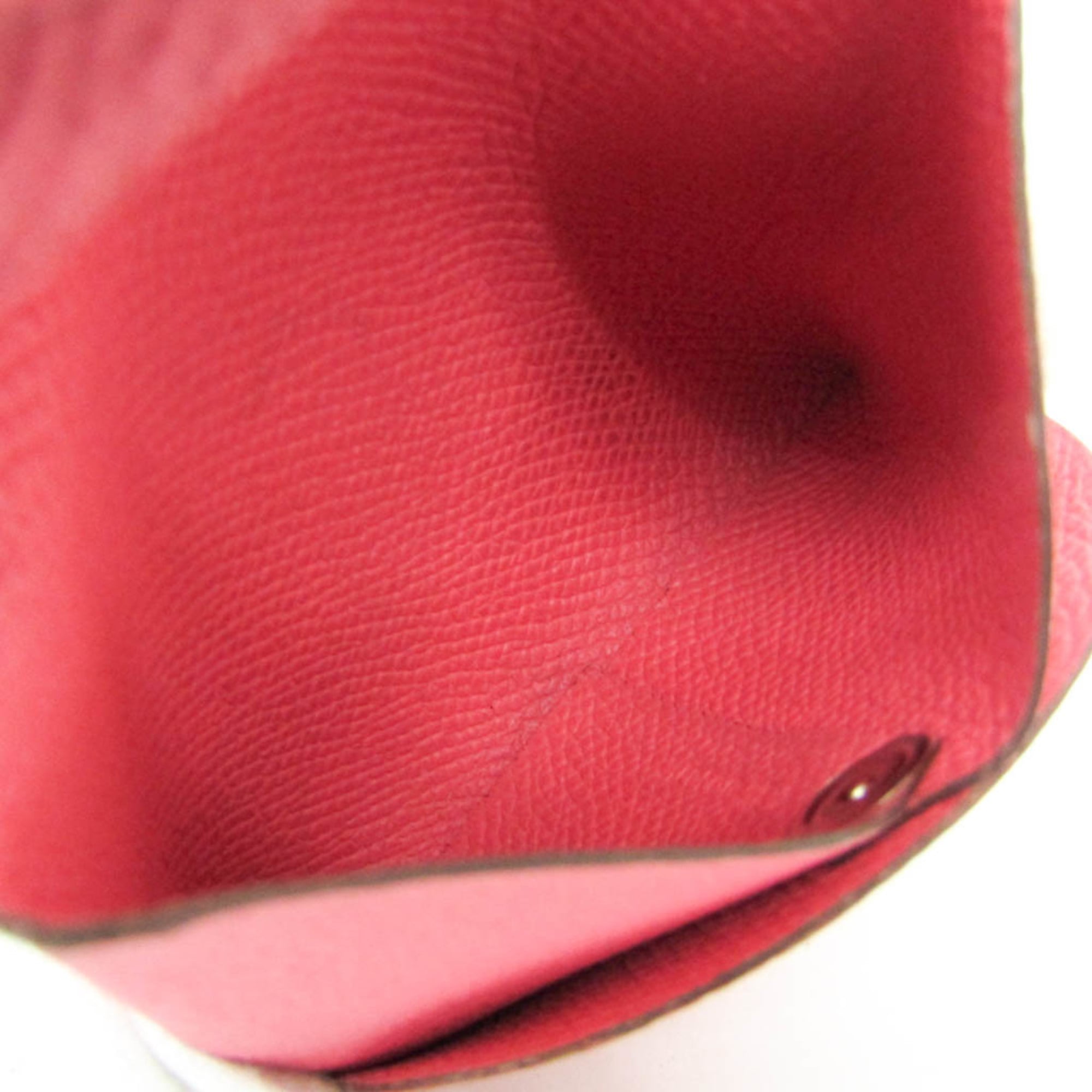 Hermes Bastia Women's Epsom Leather Coin Purse/coin Case Pink