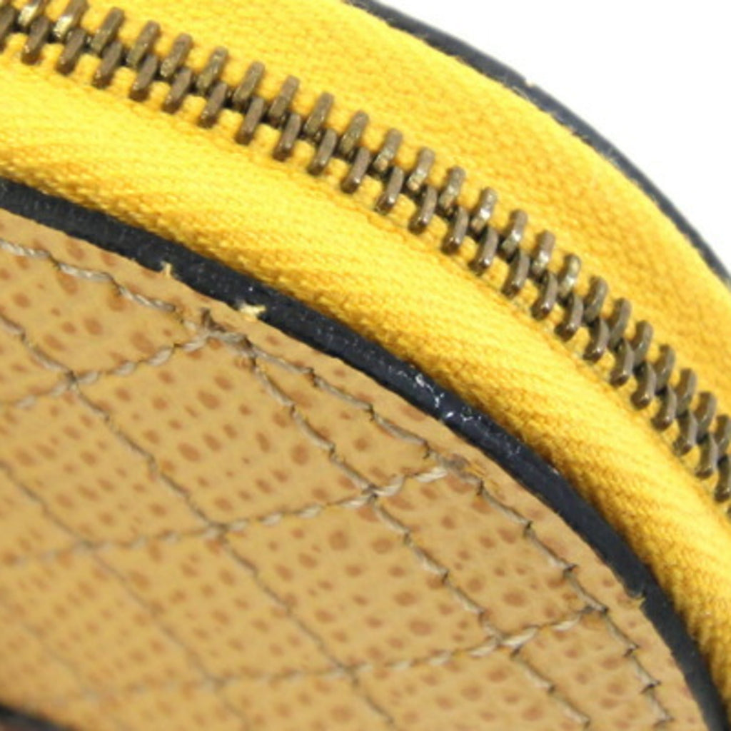 Celine coin case, yellow and brown leather, purse, mini wallet, pouch, acorn design, women's, CELINE