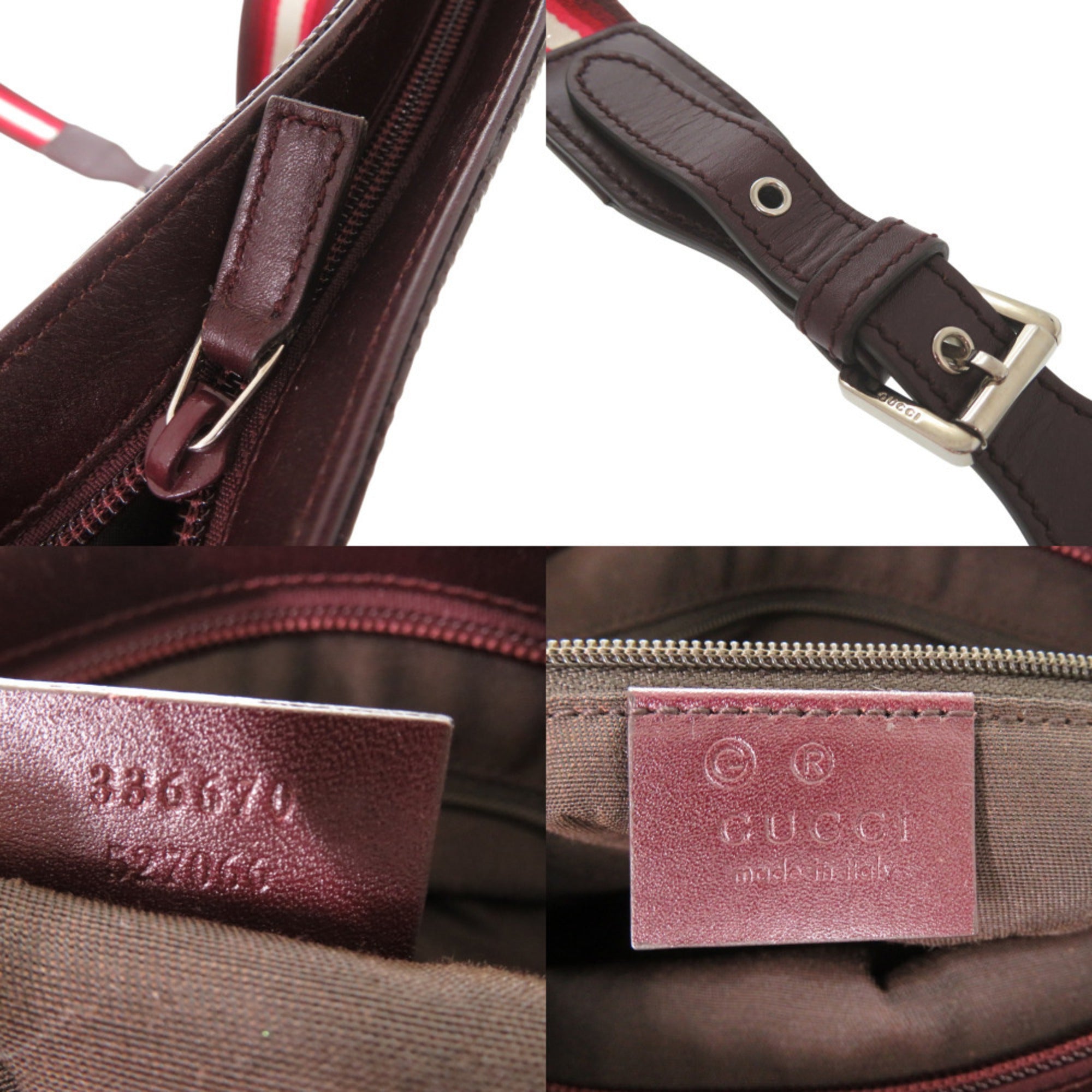 Like new Gucci GG Imprime Shoulder Bag 336670 PVC Leather Bordeaux 0684 GUCCI — Like New