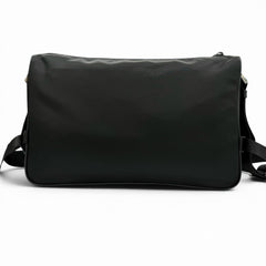 PRADA 2VH191 Nylon Leather Triangle Logo Plate Re-Nylon Shoulder Bag Black Made in Italy Men's — Like New