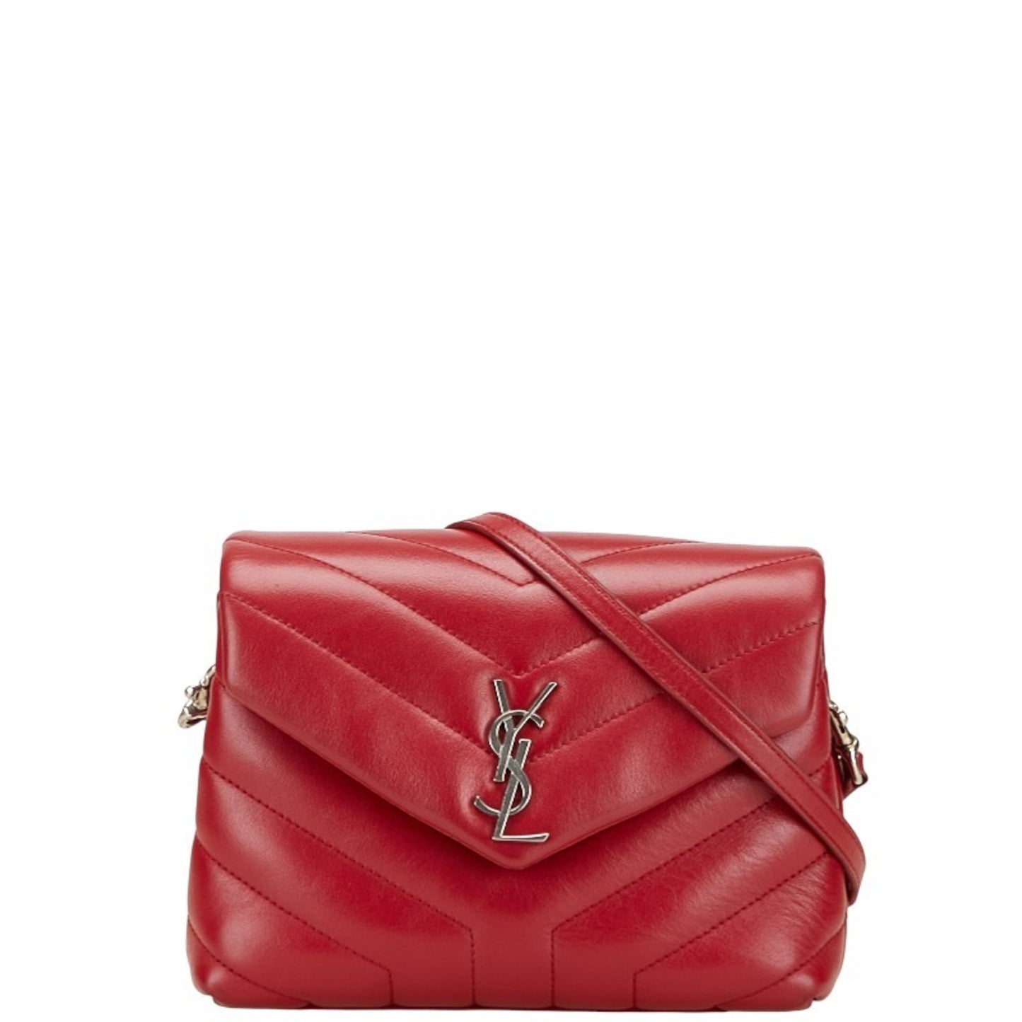 Saint Laurent YSL Logo Lulu Toy Bag Shoulder 467072 Wine Red Leather Women's SAINT LAURENT