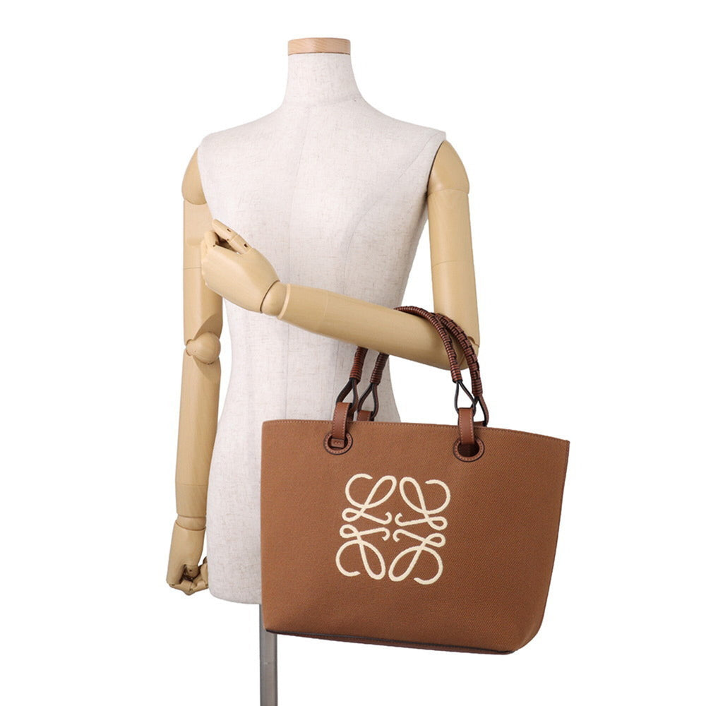Loewe Anagram Small Jacquard Calf Leather Tote Bag A717S72X06 LOEWE 2-way Shoulder Handbag — Like New