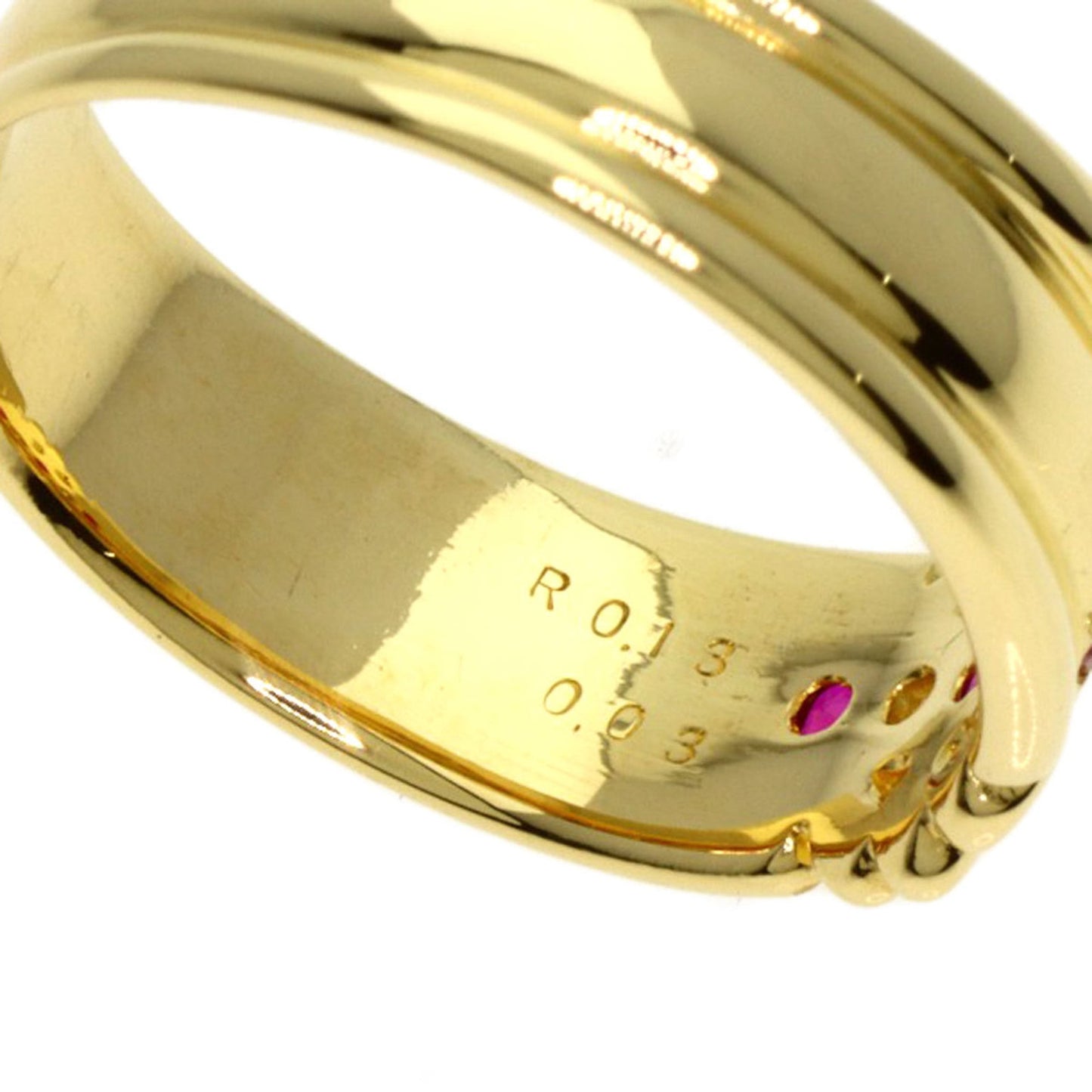 Burberry Ruby and Diamond Ring in 18K Yellow Gold for Women