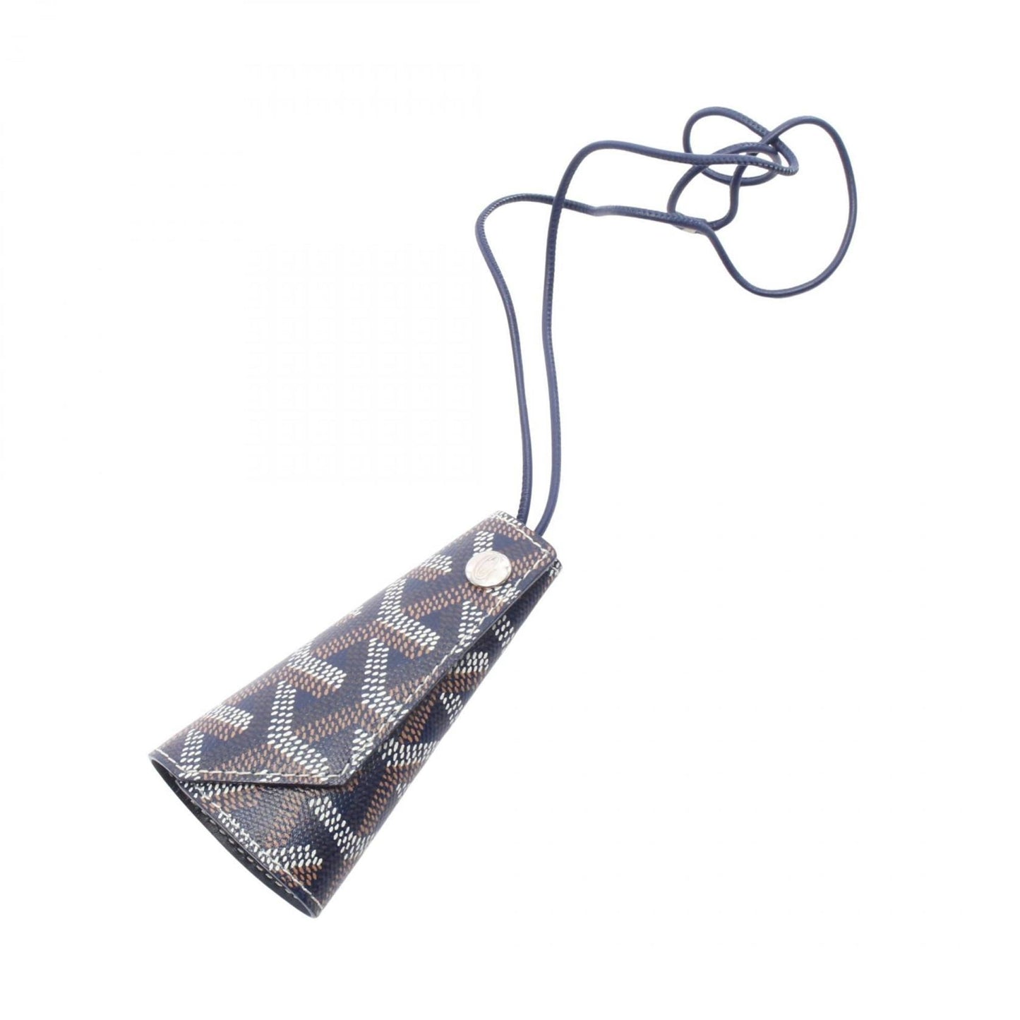 Goyard GOYARD Key Charm Case Accessory, Coated Canvas and Leather, Women's, Navy Blue, Multicolor