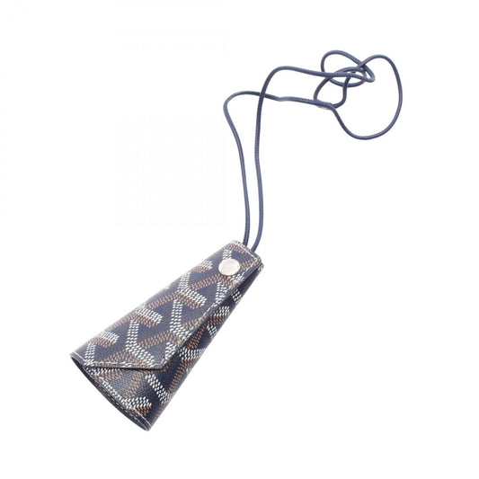 Goyard GOYARD Key Charm Case Accessory, Coated Canvas and Leather, Women's, Navy Blue, Multicolor