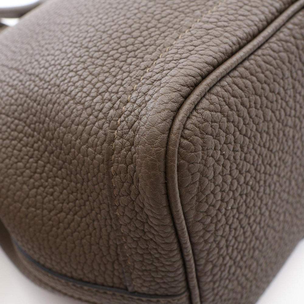 Hermes Garden Party TPM Tote Bag, Vert Bronze, Leather, Negonda Women's, Gray — New - Store Return