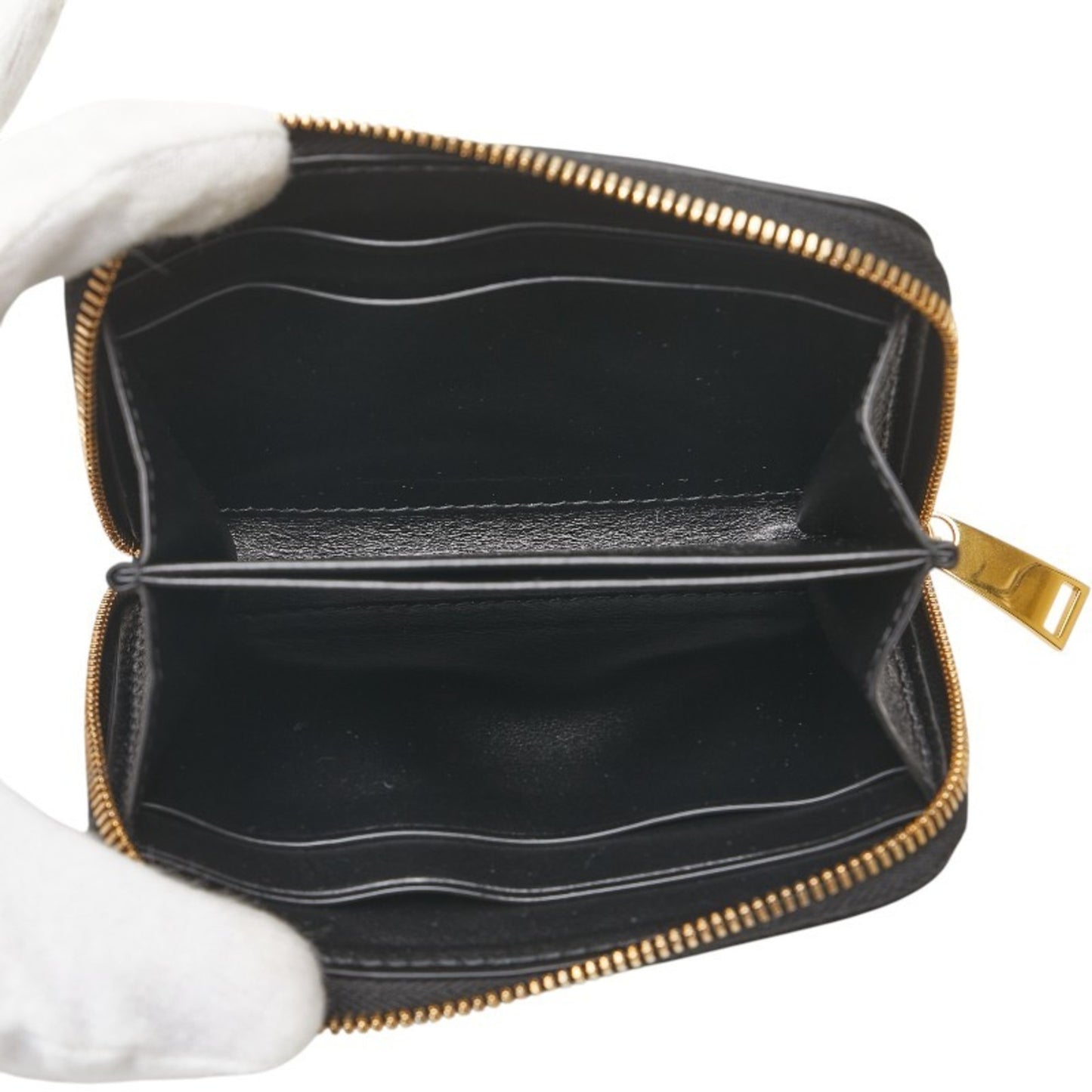 Bottega Veneta Intrecciato Wallet/Coin Case Compact Wallet Black Leather Women's BOTTEGA VENETA