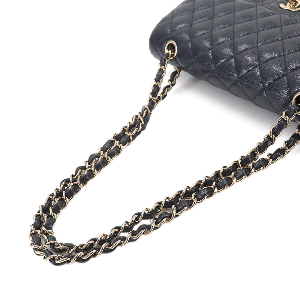 Chanel Matelasse 25 Chain Shoulder Handbag, Caviar Leather, Navy, A01112, Gold Hardware, Coco Mark — Like New