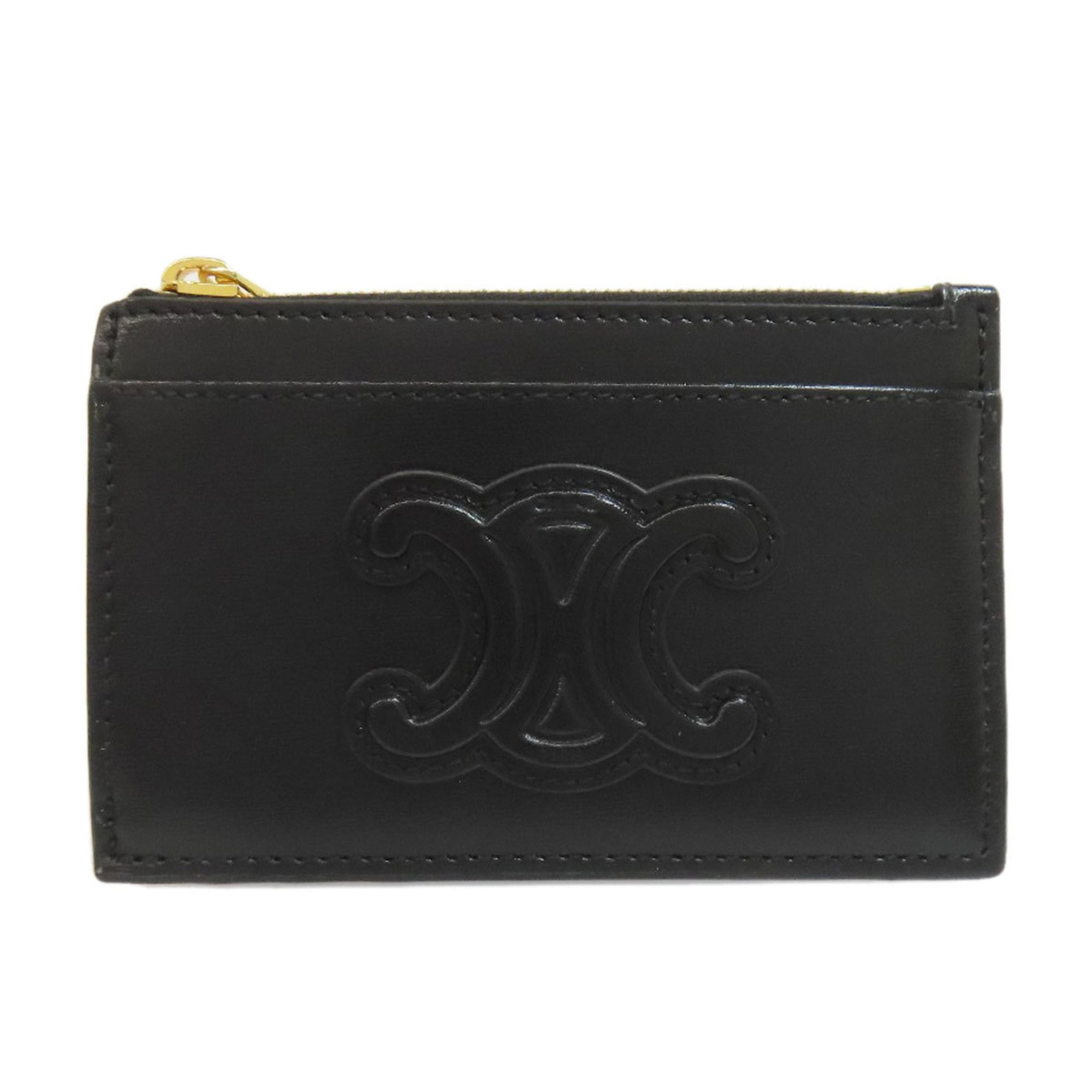 Celine Triomphe coin case, leather, women's, CELINE