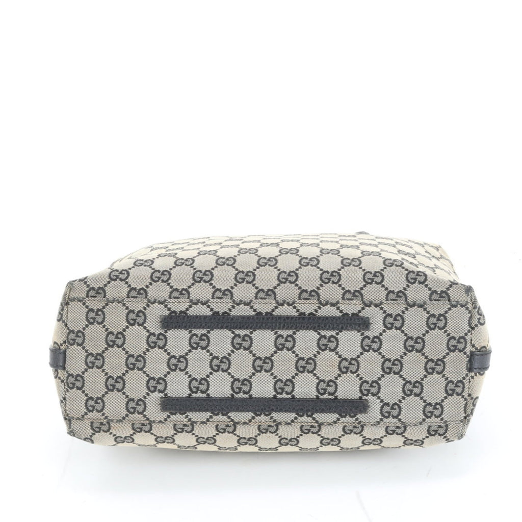 Gucci GG Canvas 257275 Leather Tote Bag Shoulder Handbag Black Women's