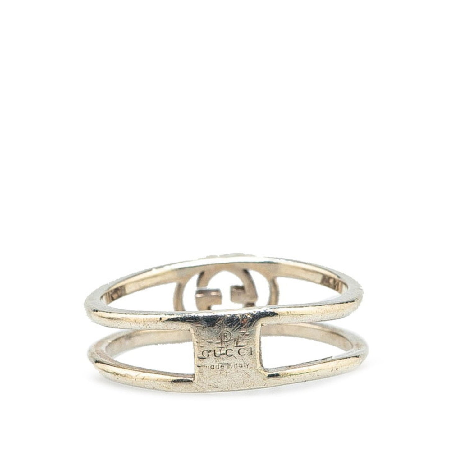 Gucci Interlocking G Slim Open Band Ring #15 SV925 Silver Women's GUCCI