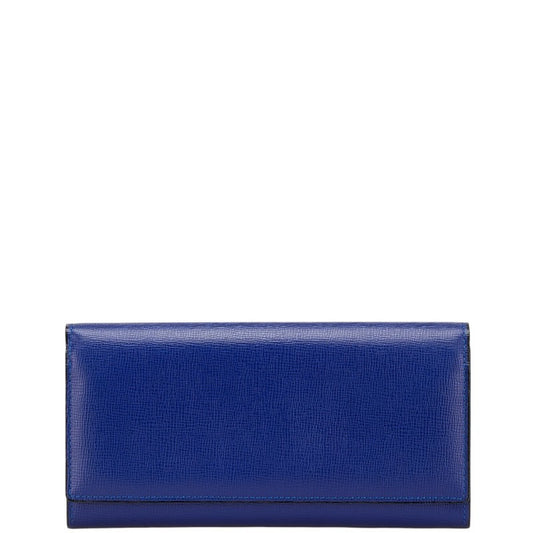 Valextra Men's Blue Leather Long Wallet