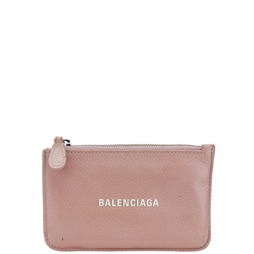 Balenciaga Logo Wallet/Coin Case 637130 Pink Leather Women's BALENCIAGA