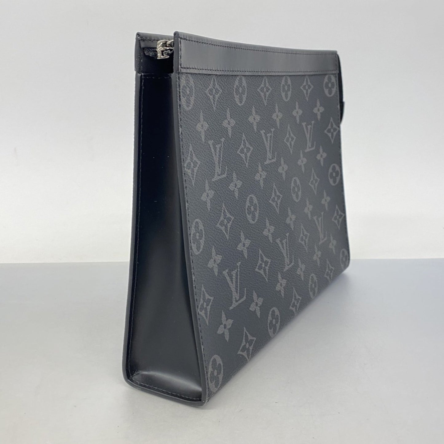Louis Vuitton Monogram Eclipse Pochette Voyage MM Clutch Bag M61692 Black Men's
