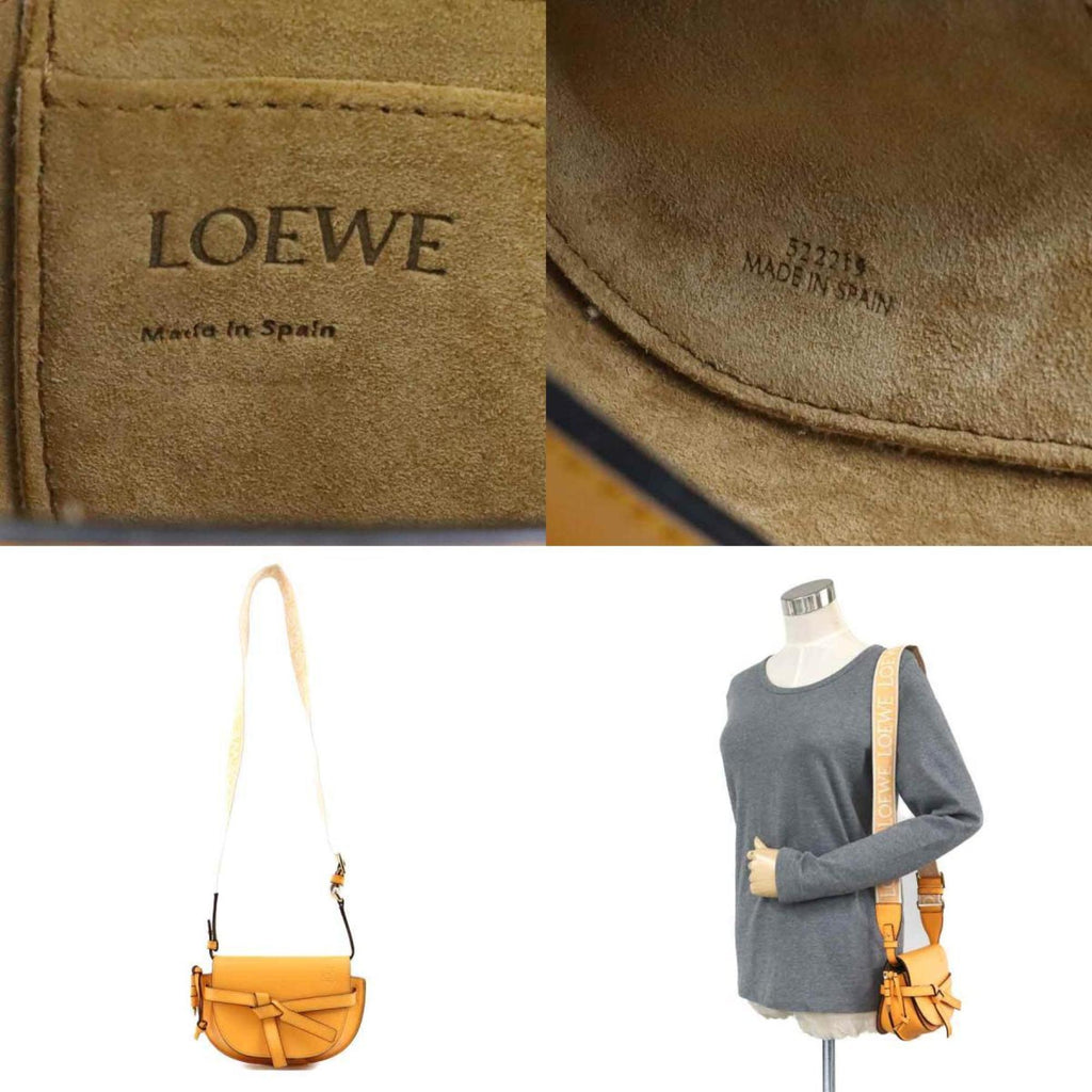 LOEWE Gate Dual Mini Shoulder Bag in Orange Leather, Women's, 90205g