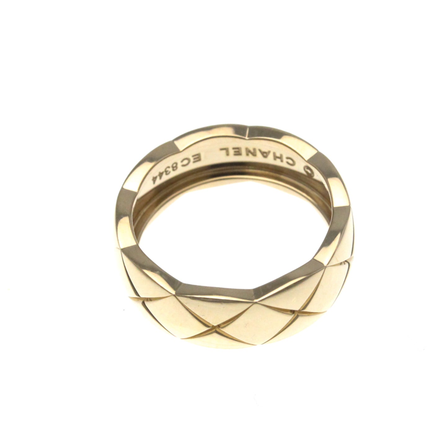 Chanel Coco Crush Ring, Medium Size Pink Gold (18K) Fashion No Stone Band Ring Pink Gold