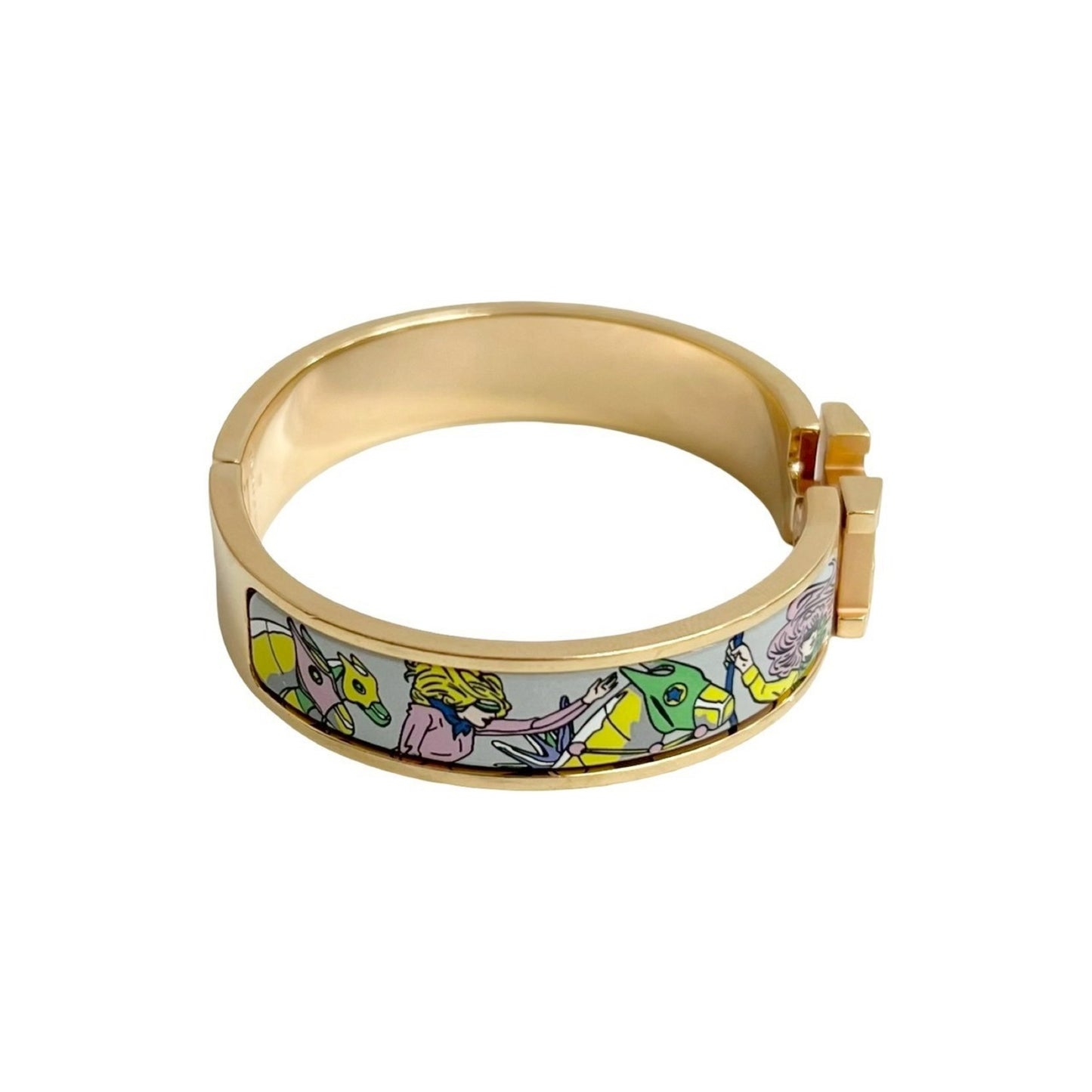 HERMES Click H Bracelet Bangle Accessory for Women, Gold Multicolor, 16550