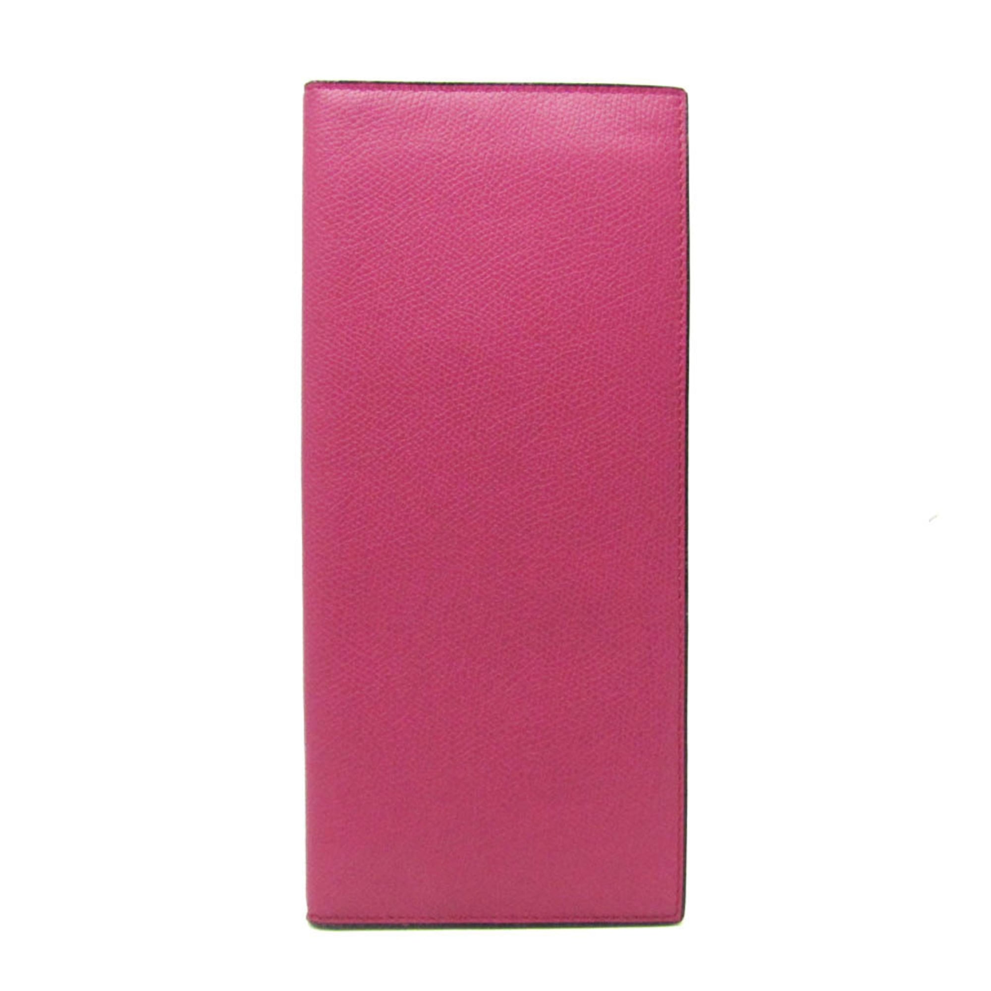 Valextra Women's Leather Long Bill Wallet (bi-fold) Pink
