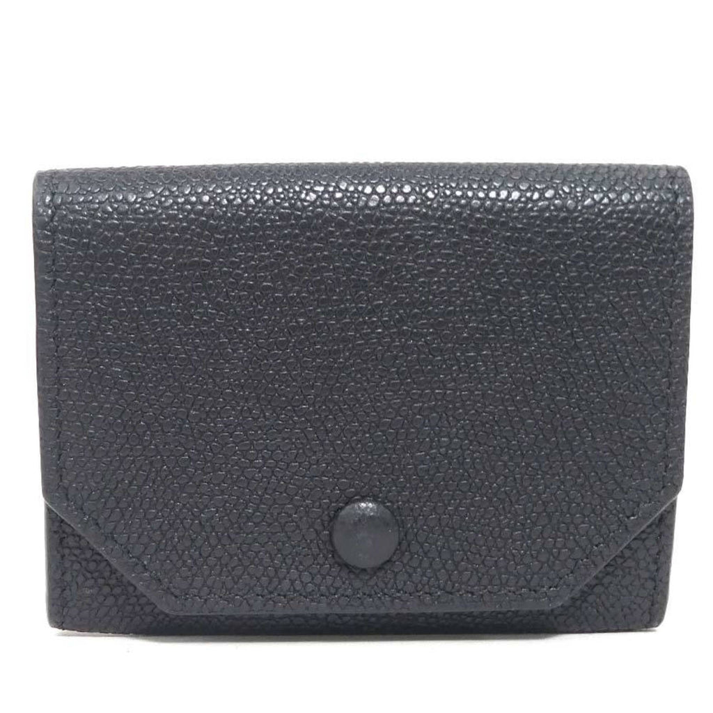Valextra Men's Black Leather Wallet/Coin Case (h31566g)