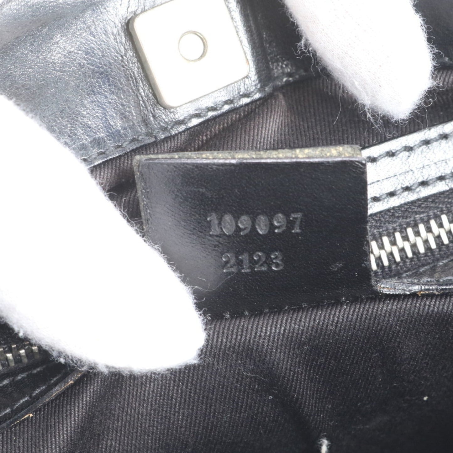 Gucci GG Canvas 109097 Leather Shoulder Bag, Handbag, Black, Women's