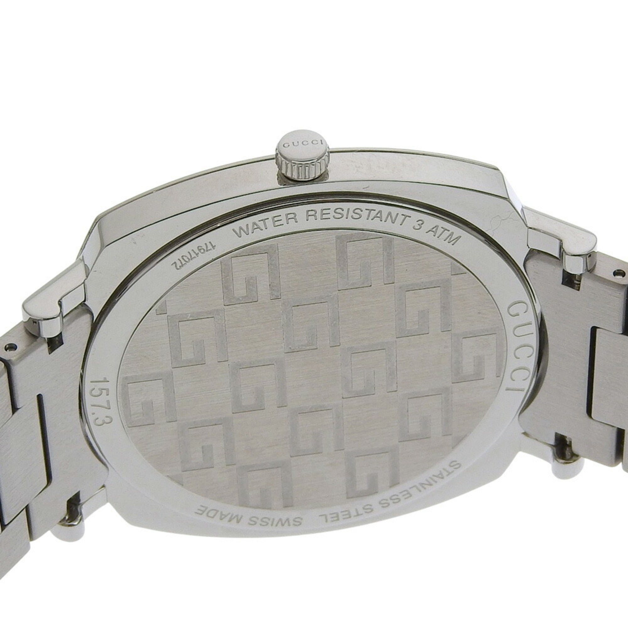 Gucci Grip Watch, 157.3mm, Stainless Steel, Quartz Movement, Analog Display, White Dial, Men's — Like New