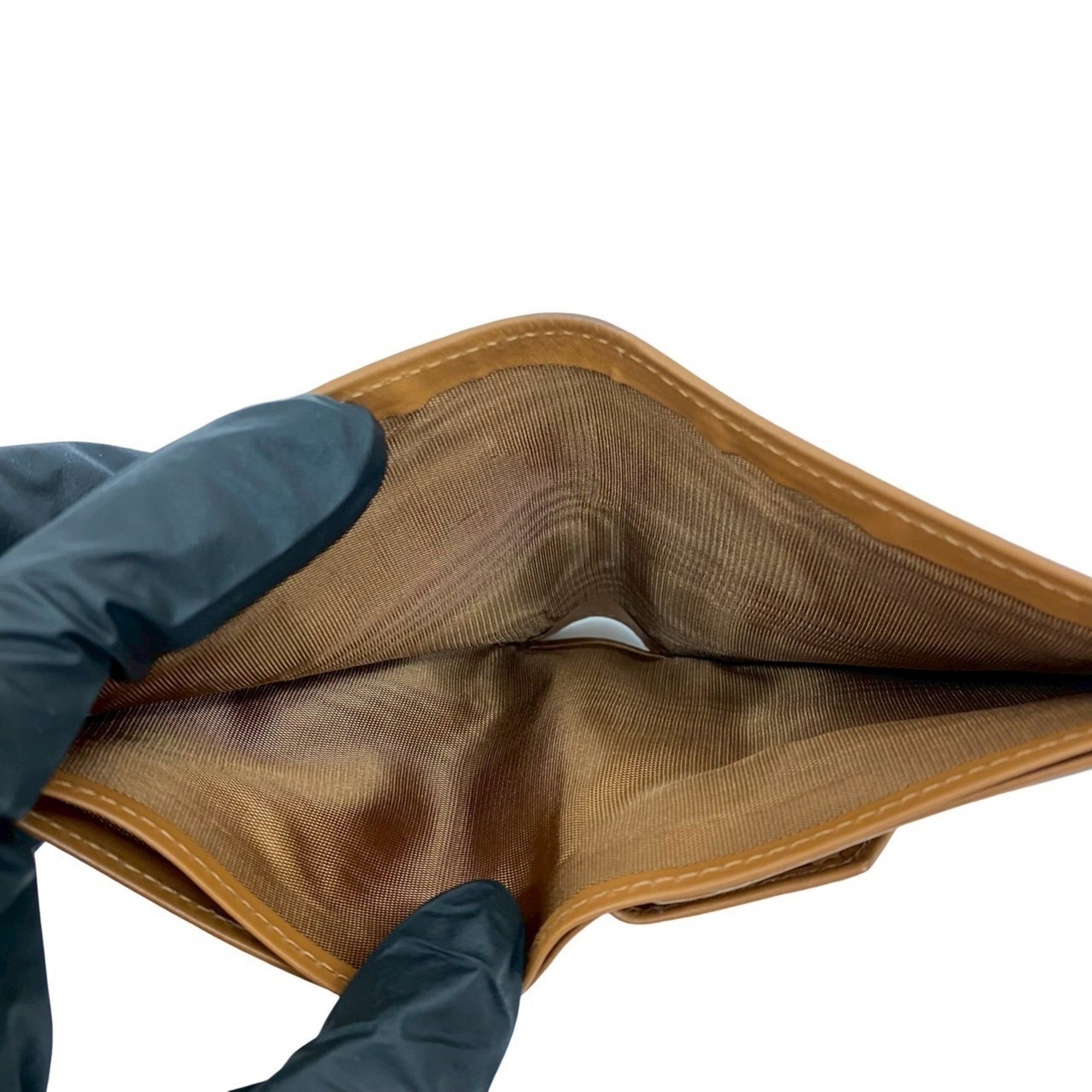 CELINE Vintage Macadam Blason Triomphe Leather Bi-fold Wallet with Mini Coin Purse, Brown, 22754