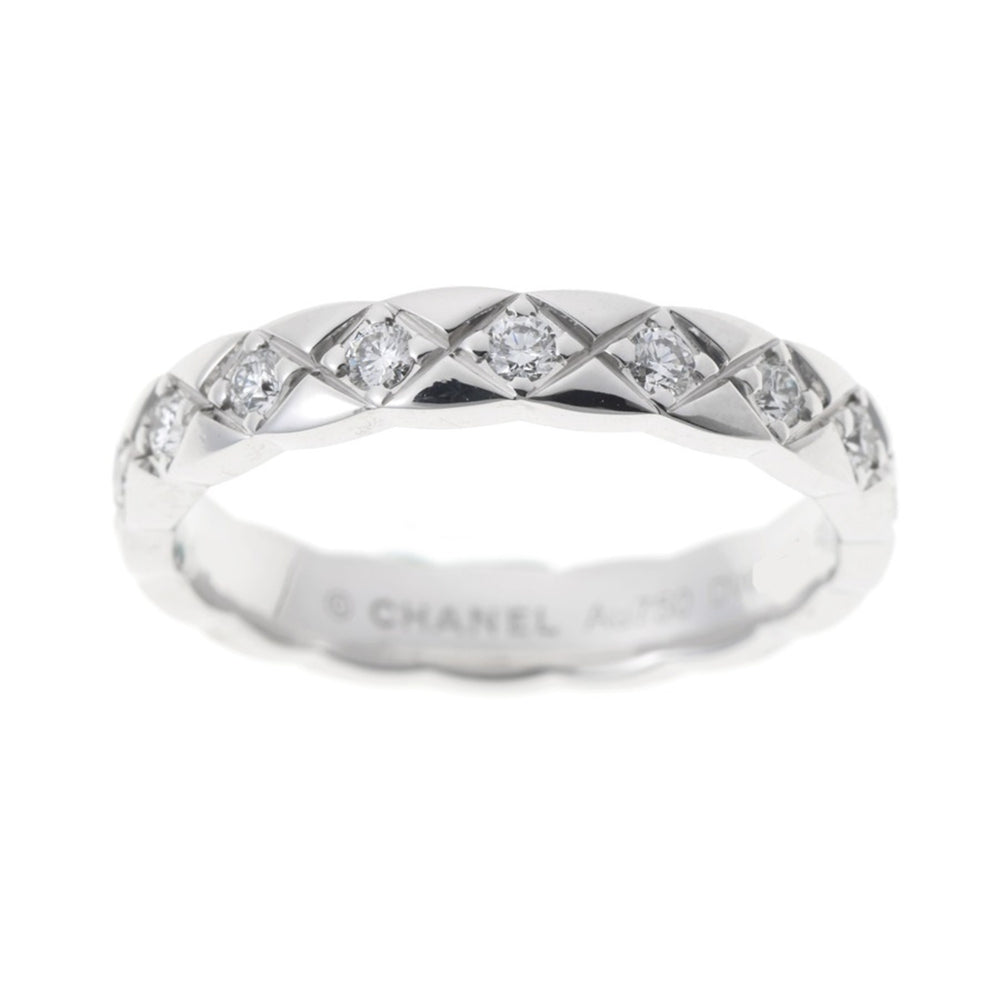 Chanel Coco Crush Collection Ring Mini Model Full Diamond J11871 750 18KWG #8 — Like New