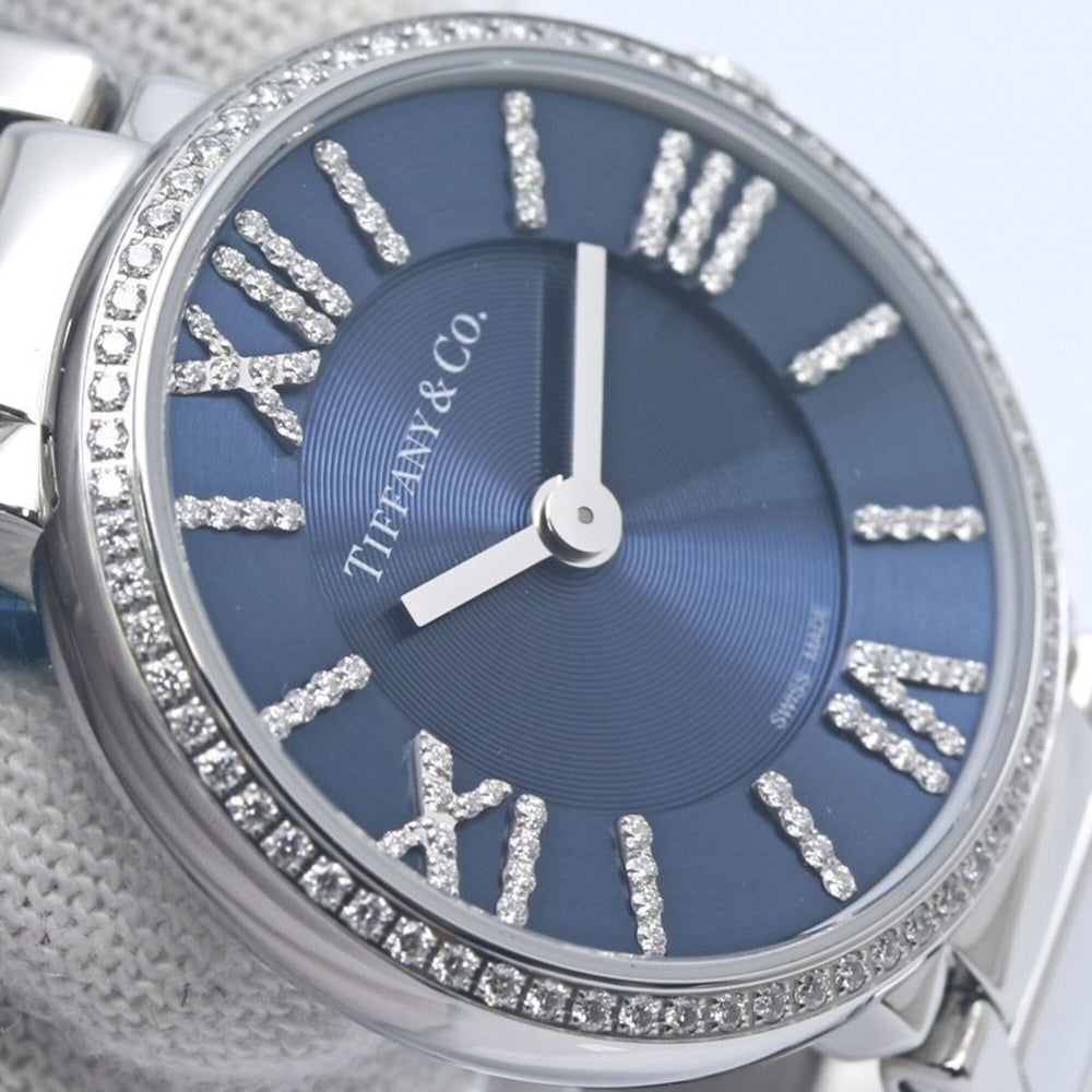 TIFFANY&Co. Tiffany Atlas 2-Hand Bezel Diamond 69291651 Women's Watch Stainless Steel 40349 — Very Good