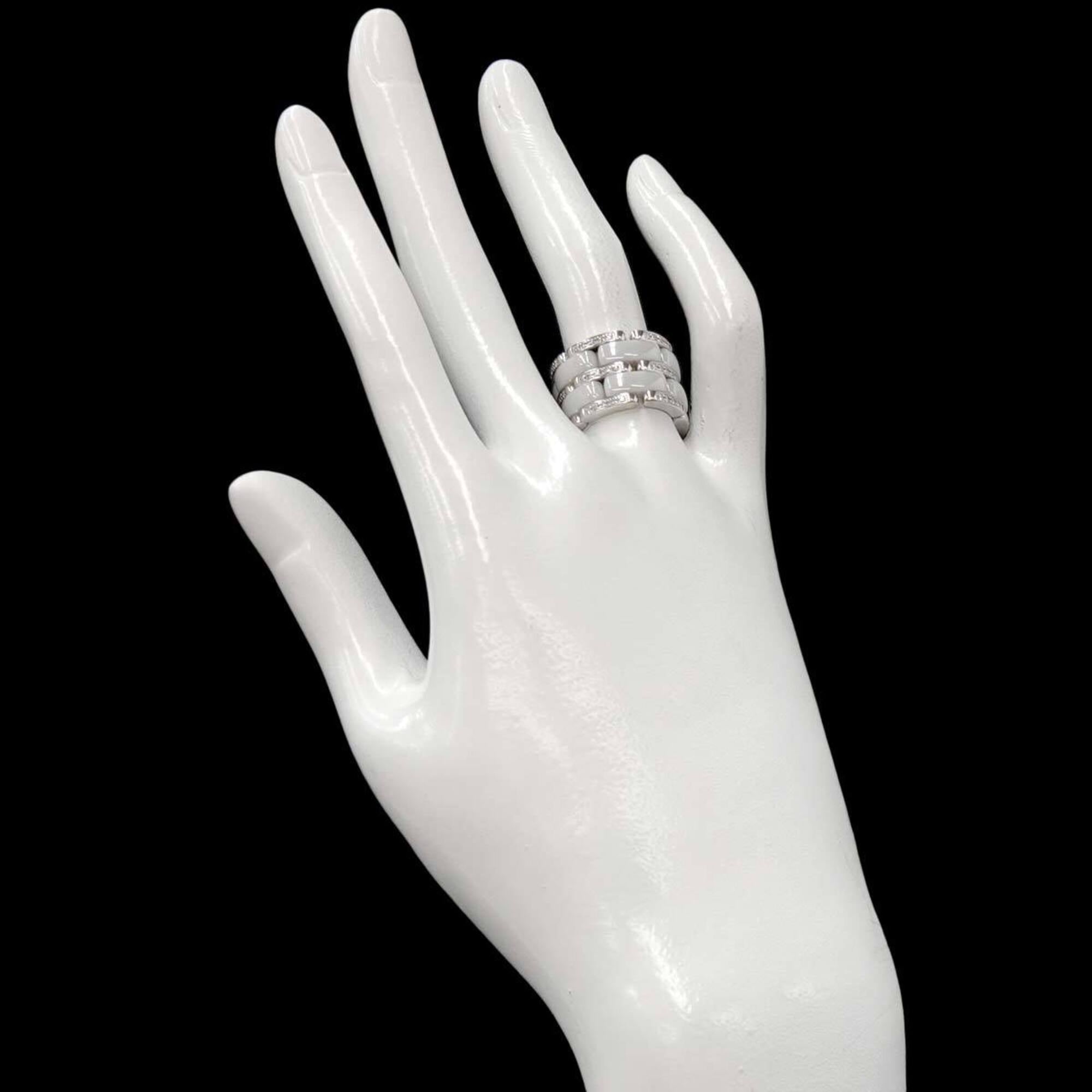 Chanel Ultra #52 Diamond Ring, Large, 18K White Gold, Ceramic 750 — Like New