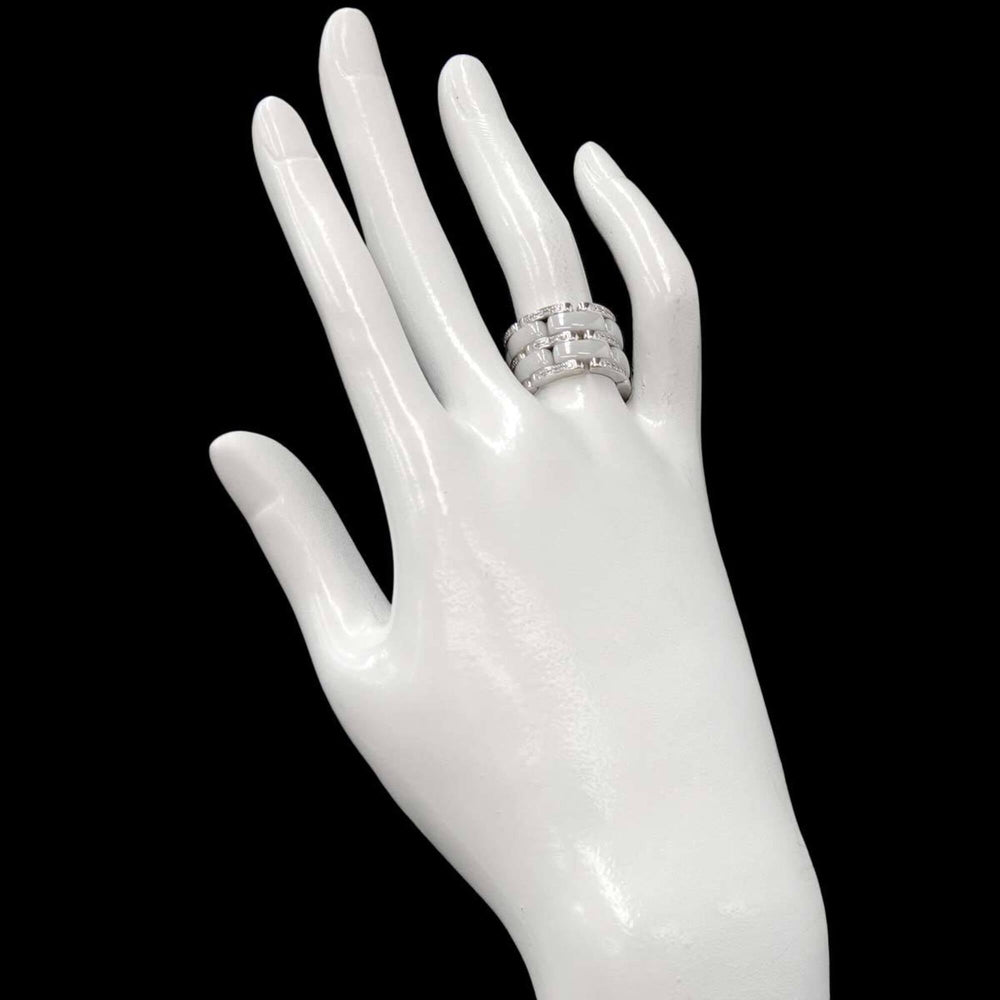 Chanel Ultra #52 Diamond Ring, Large, 18K White Gold, Ceramic 750 — Like New