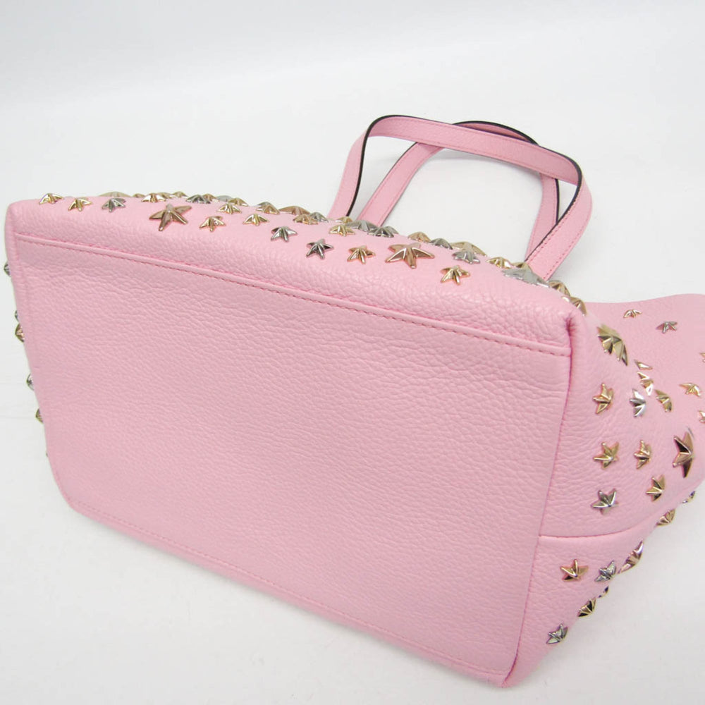 Jimmy Choo Sophia Small Men,Women Leather Studded Tote Bag Pink — Like New