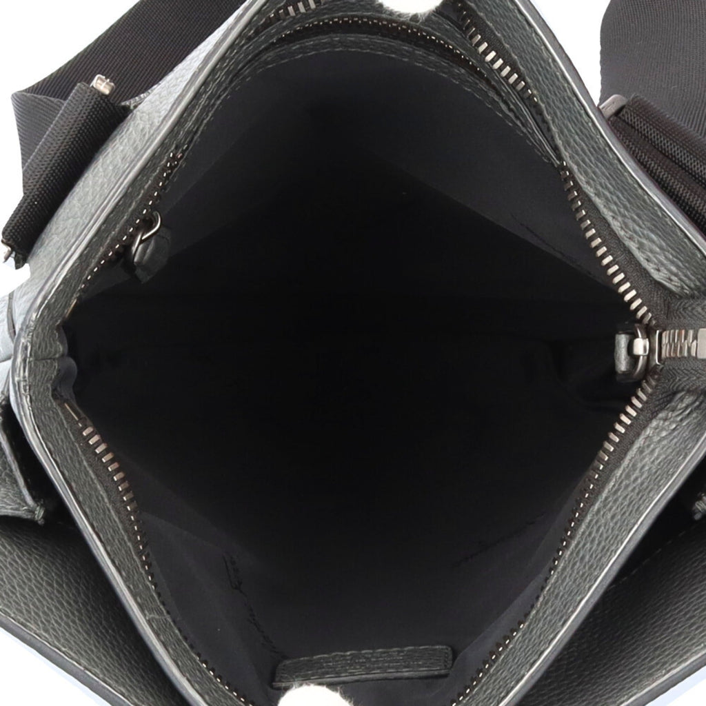 Salvatore Ferragamo Shoulder Bag Leather FZ-24-0471 Gray Men's