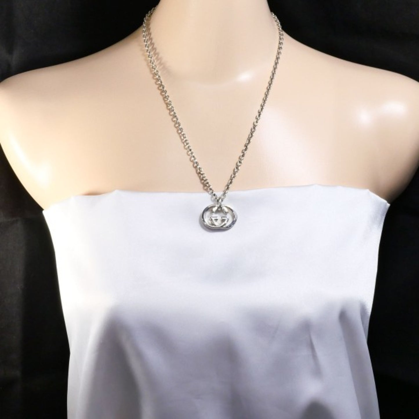 Gucci Interlocking G Silver Necklace with Box Total Weight 26.1g 50cm