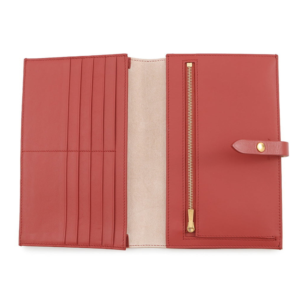 Celine long wallet with large strap, multi-function leather, 104873, bifold, two-tone.