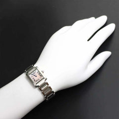 Cartier Tank Francaise SM W51028Q3 Women's Watch, Pink Shell, Quartz Watch — Like New