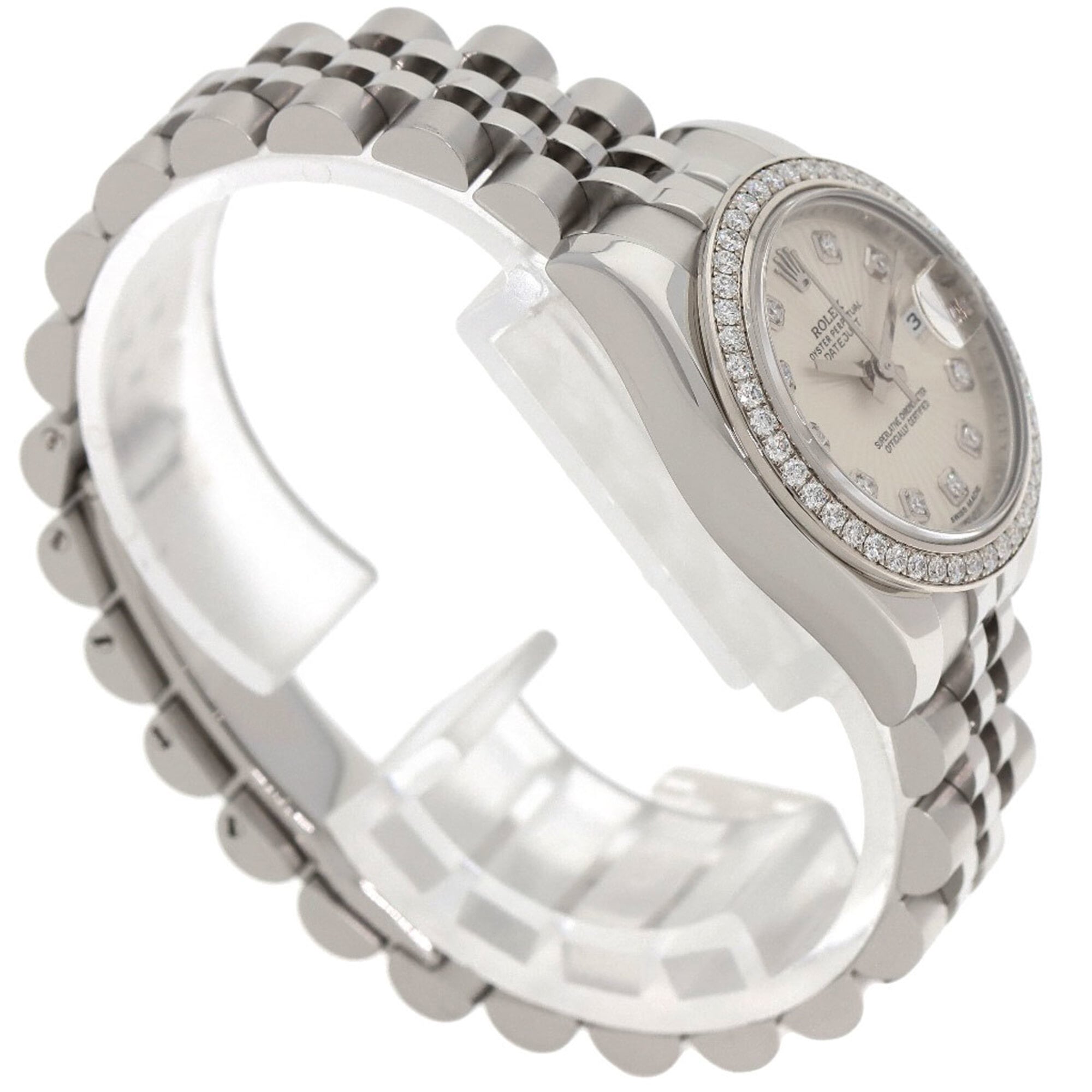 Rolex 179384G Datejust 10-Piece Diamond Bezel Watch in Stainless Steel/SS/18K White Gold with Diamonds, Women's — Good