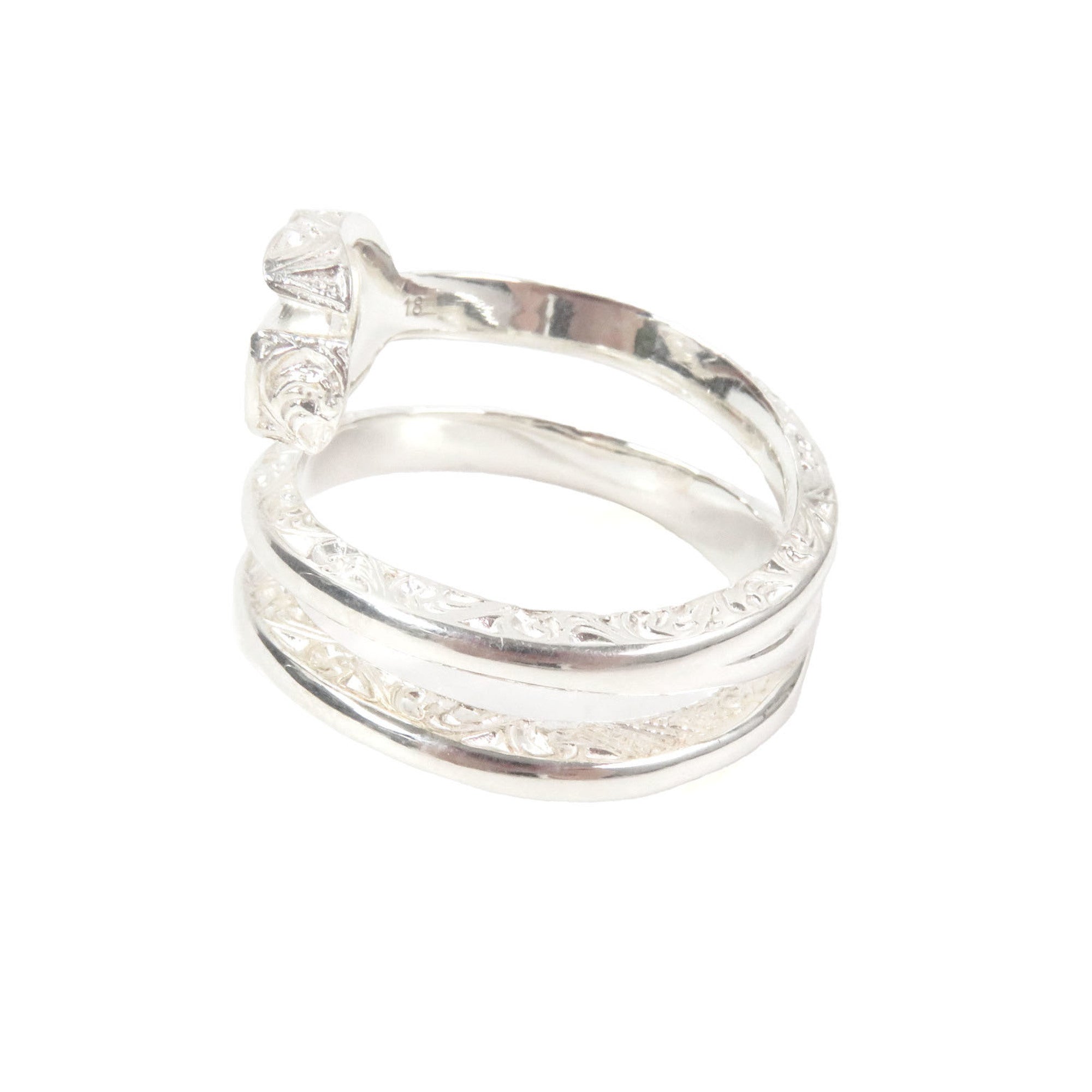 GUCCI 770719 Double G Key Motif Ring, AG925 Sterling Silver, 18k Gold, Made in Italy, Weight 8.36g, Men's — Like New