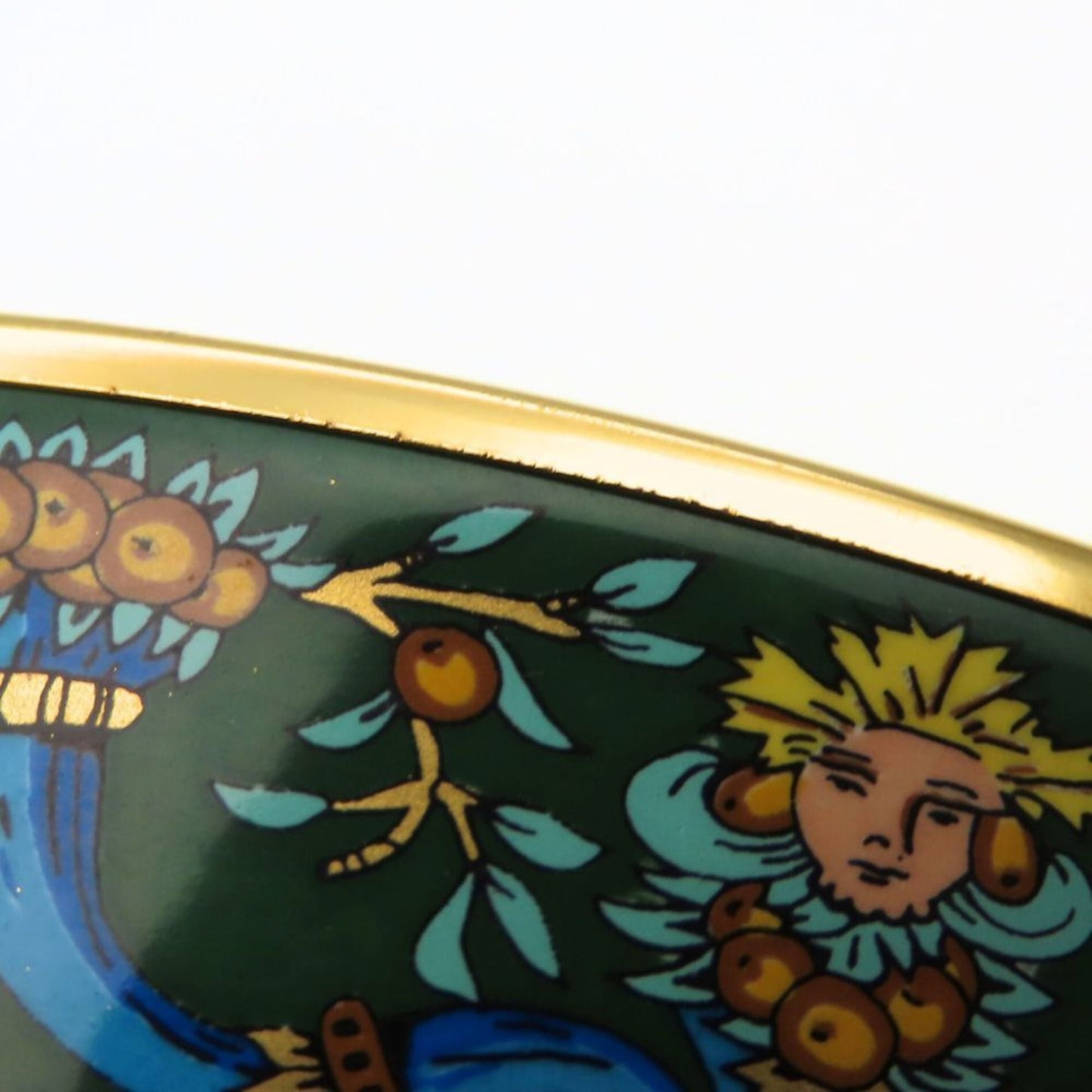 Hermes GM enamel bracelet in green gold and enamel. women's bracelet.