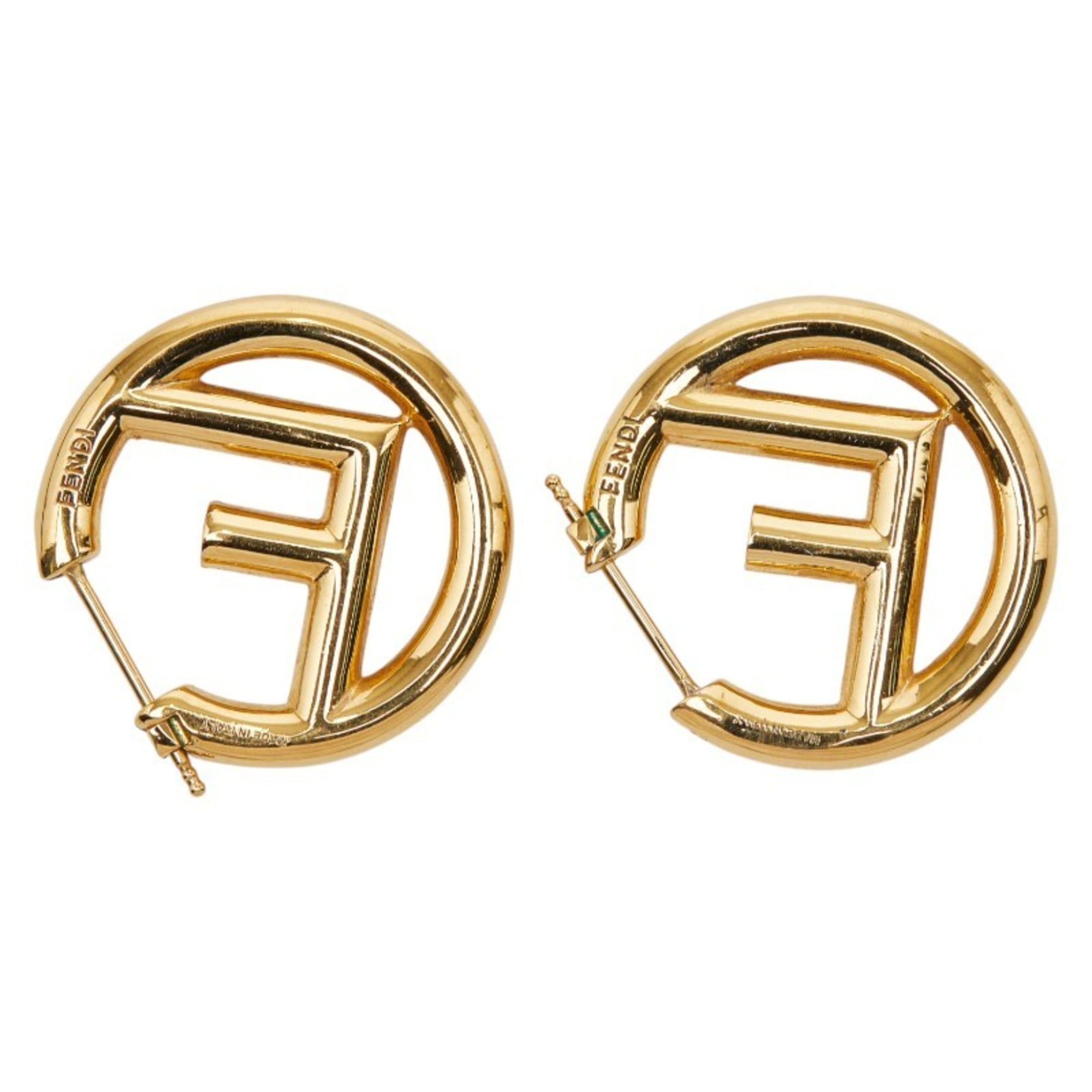 Fendi F logo motif earrings 8AG745 B08 metal women's FENDI