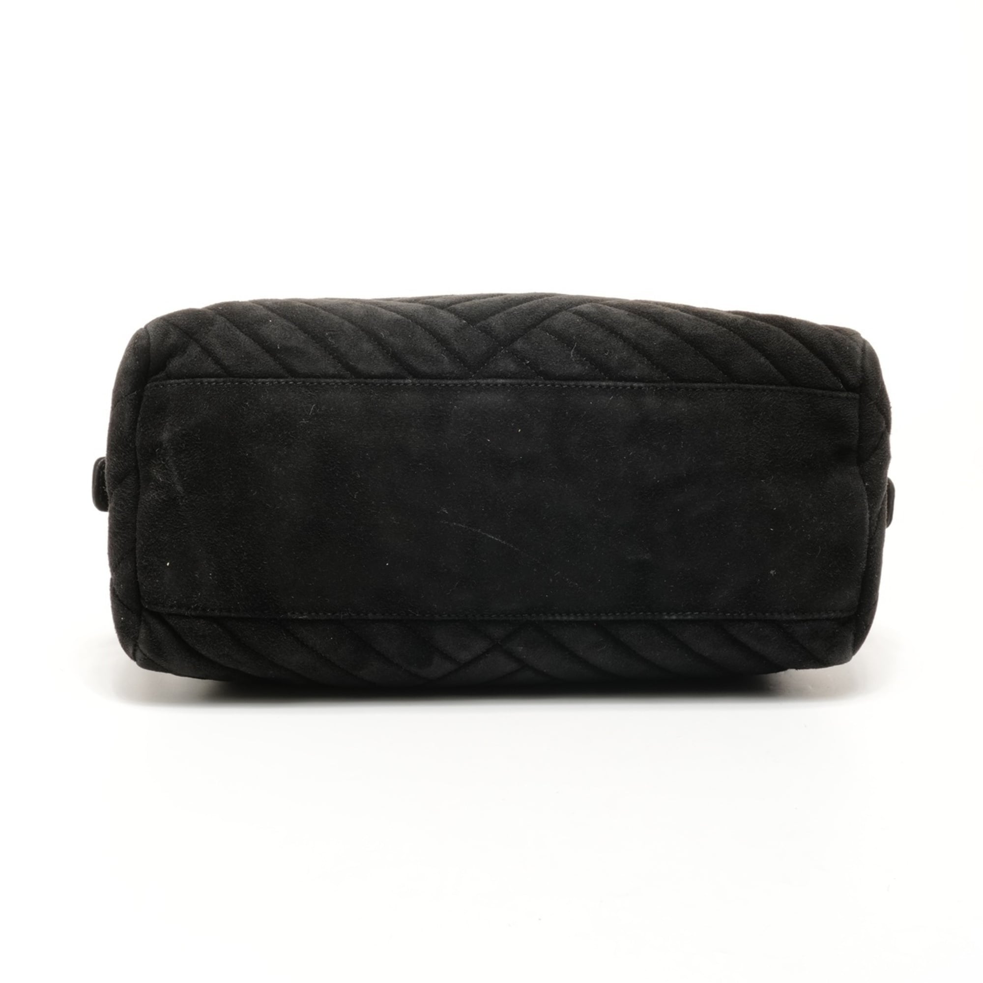 Prada suede Boston bag handbag in black