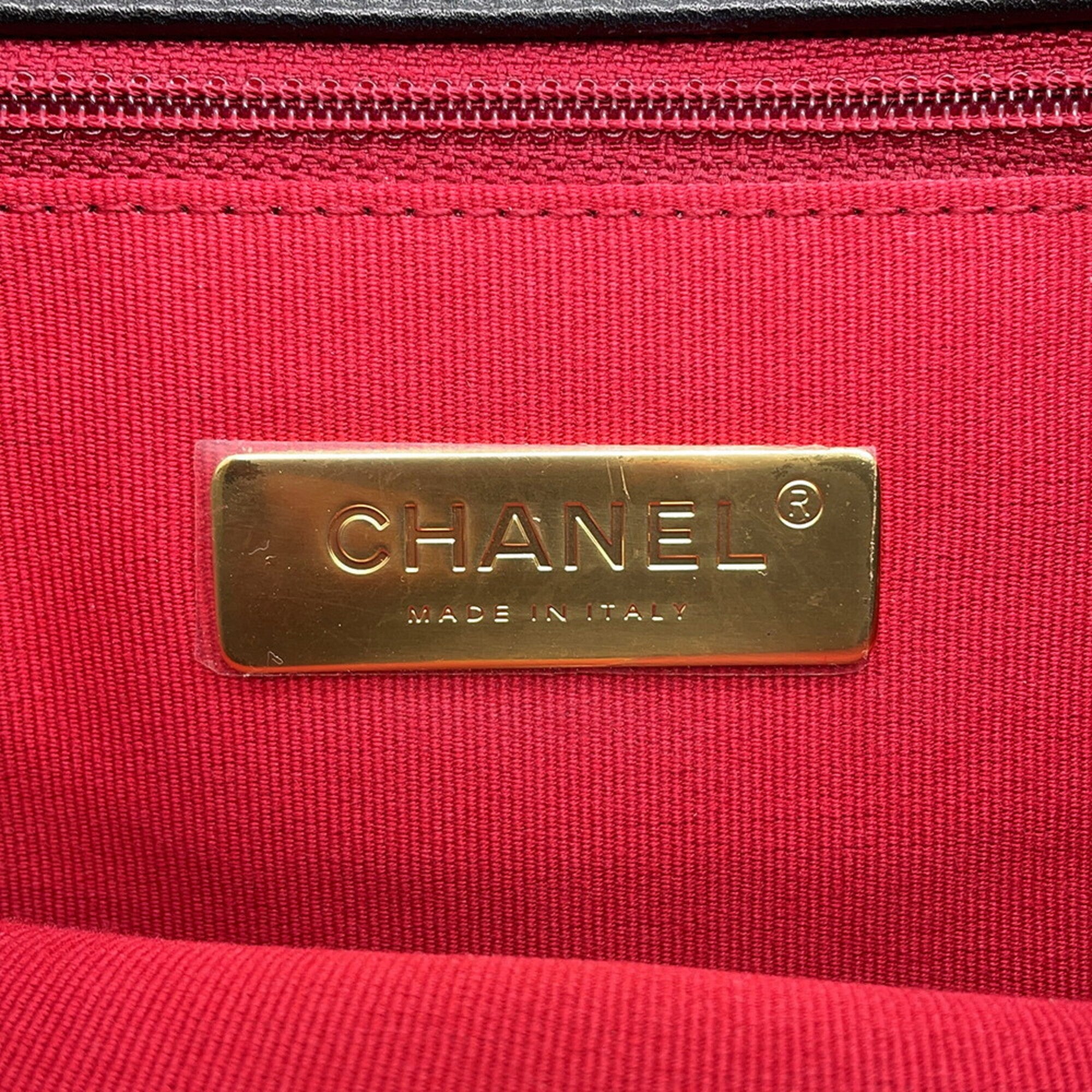 Chanel Chain Shoulder Bag 19 Large Lambskin AS1161 CHANEL Handbag 2-way Black Women's — Like New
