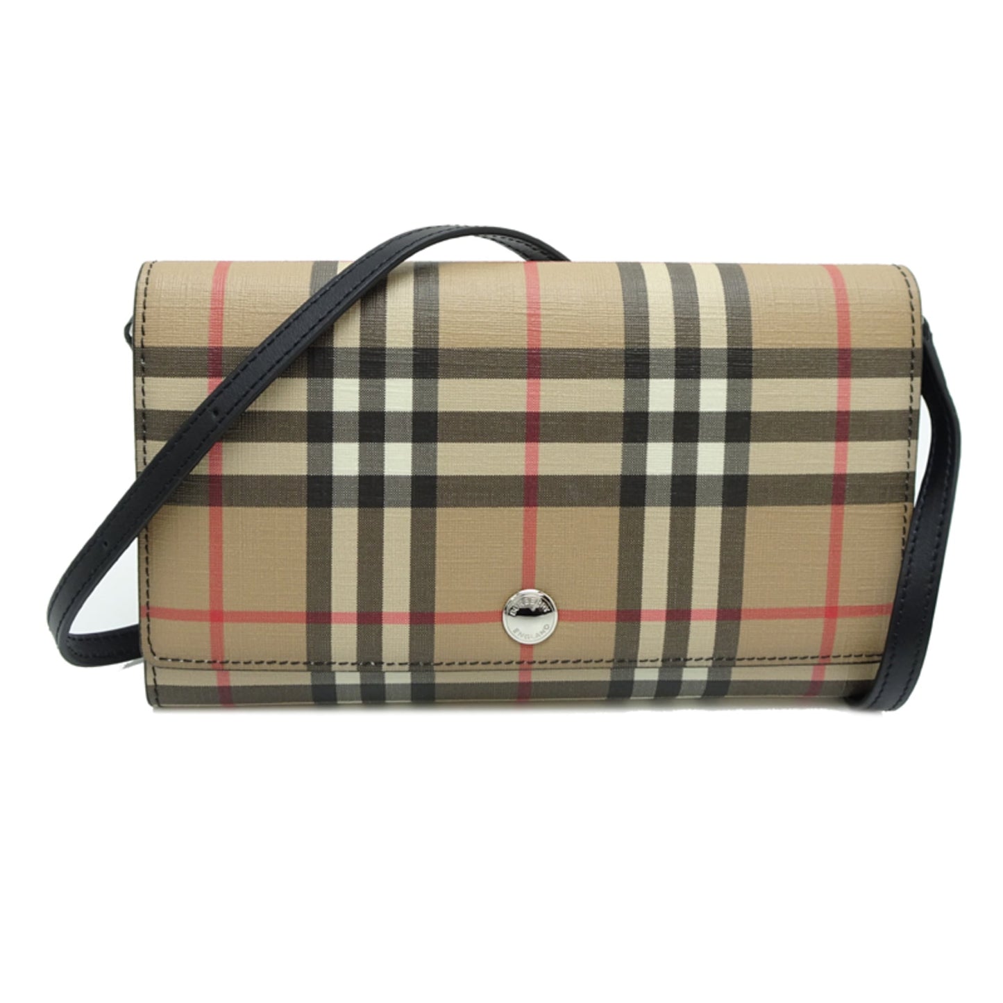 Burberry Wallet Shoulder Bag, Women's Bifold Wallet, Polyester, Beige (Burberry Check)