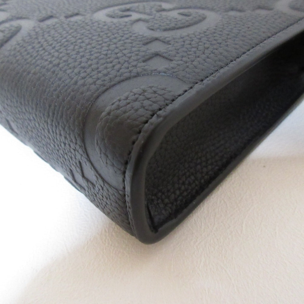 GUCCI Jumbo GG Mini Bag Shoulder 795240 Black Women's — Like New