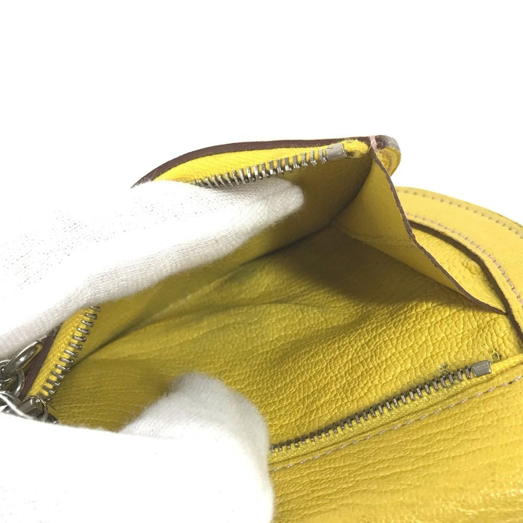 HERMES In the Loop Compact Wallet, Bifold Coin Case, Leather, Unisex, Yellow