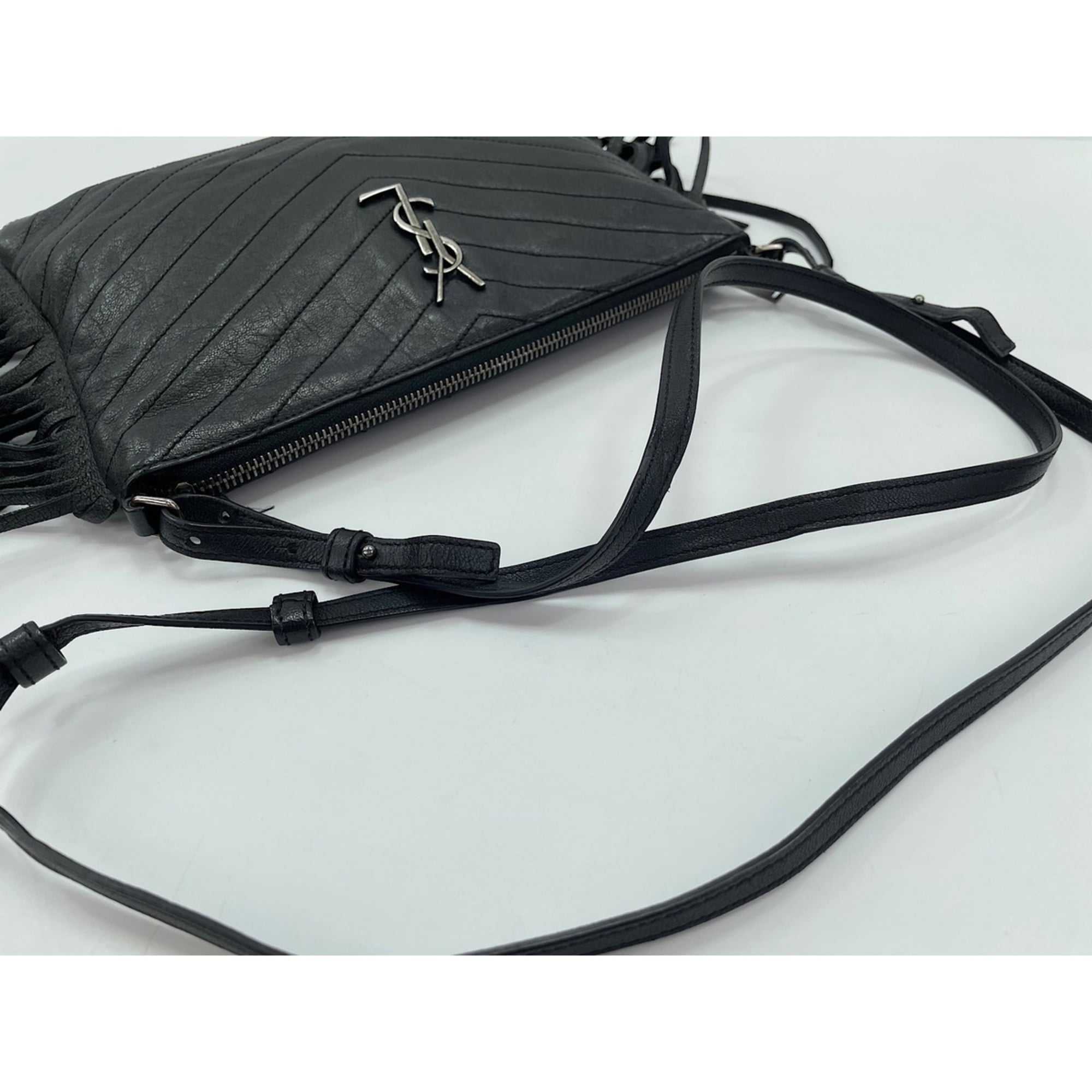 Yves Saint Laurent leather shoulder bag, black — New - Store Return