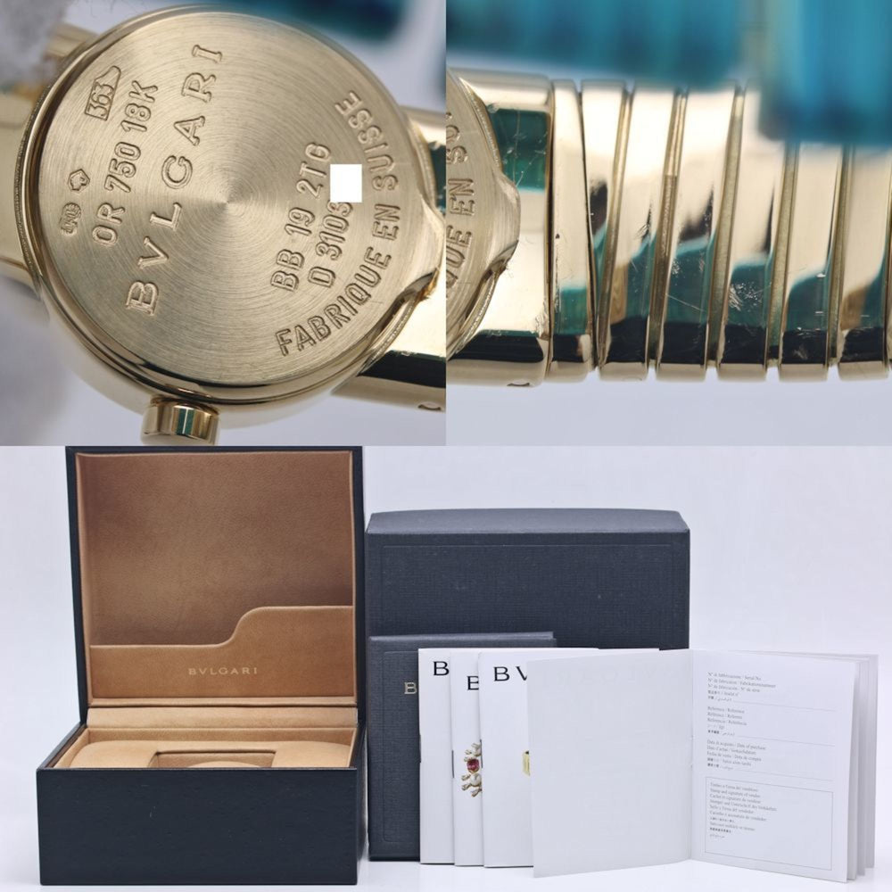 BVLGARI Tubogas 12P Diamond Watch BB192TY 12 BB192TG Women's 18KYG 40263 — Very Good